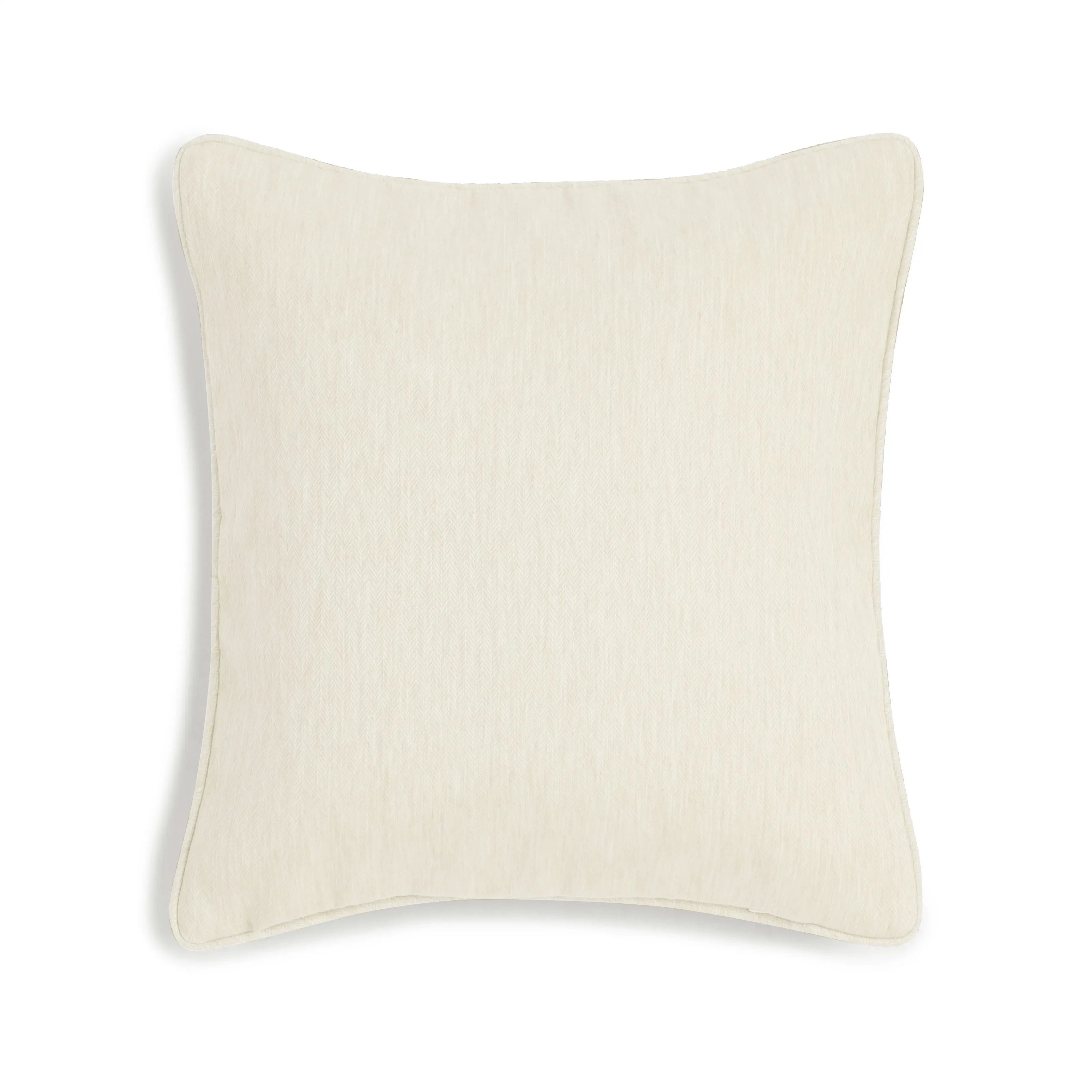 Vissencia Solid Cushion Cover | Textured Weaves Cream / Cushion Cover (41cm x 41cm)