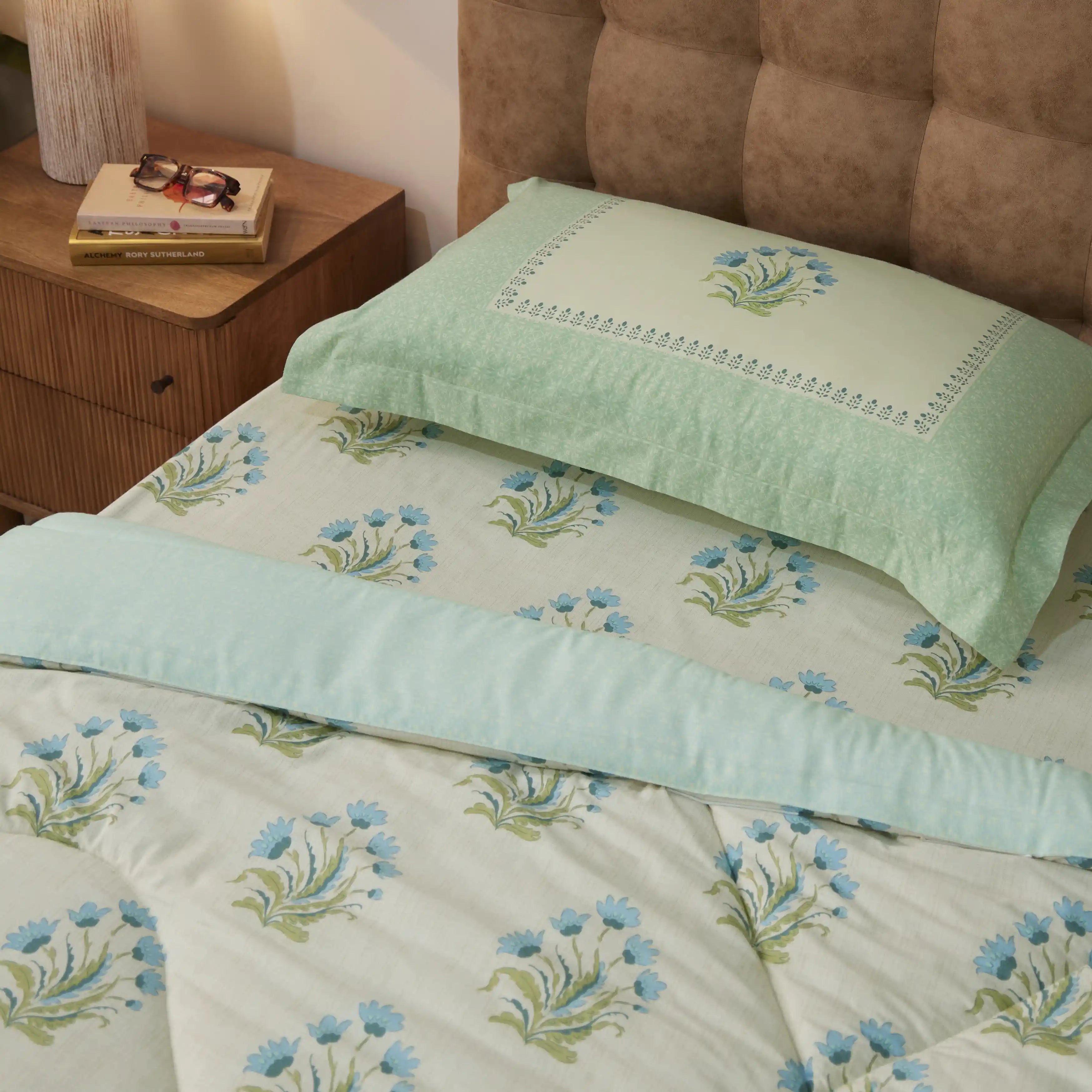 Chippa Lane 100% 120GSM Cotton Comforter Indian Sage / Single