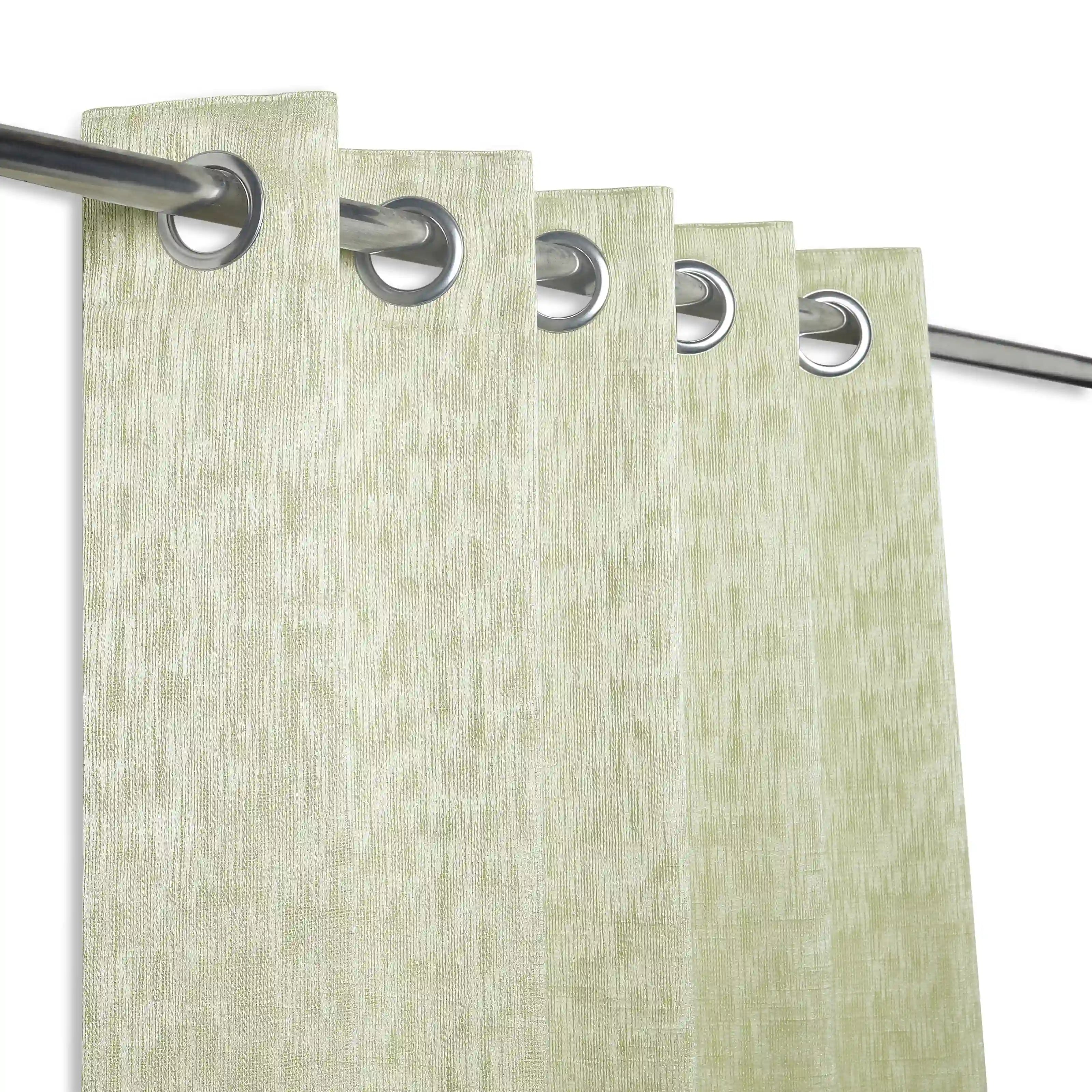 De Jacquard - Classic Set Of 2 Jacquard Readymade Curtains | Urban Melange Beige / Door-XL (9ft X 4.4ft)