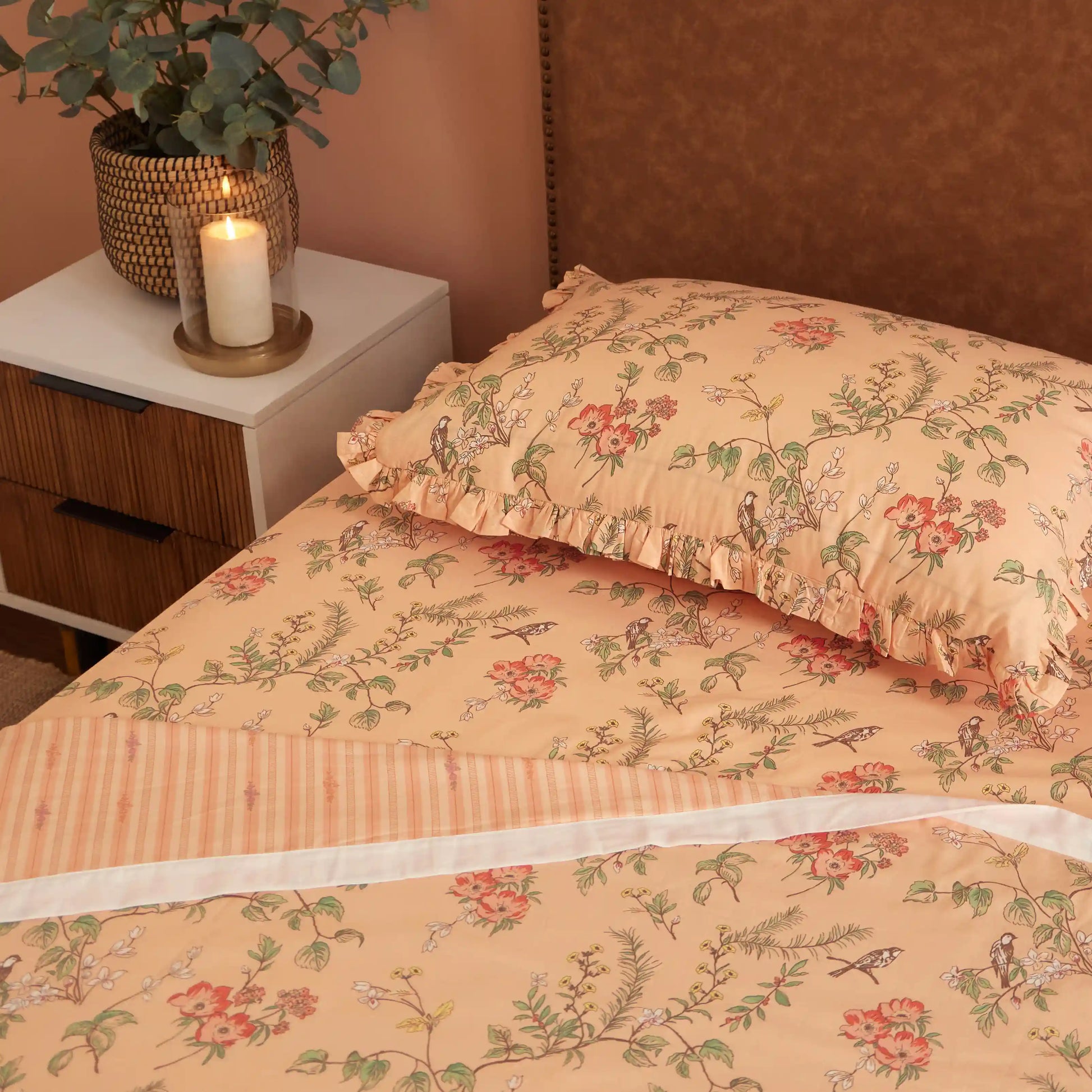 Bloomshire Luxe Printed Dohar-Peach Peach / Single