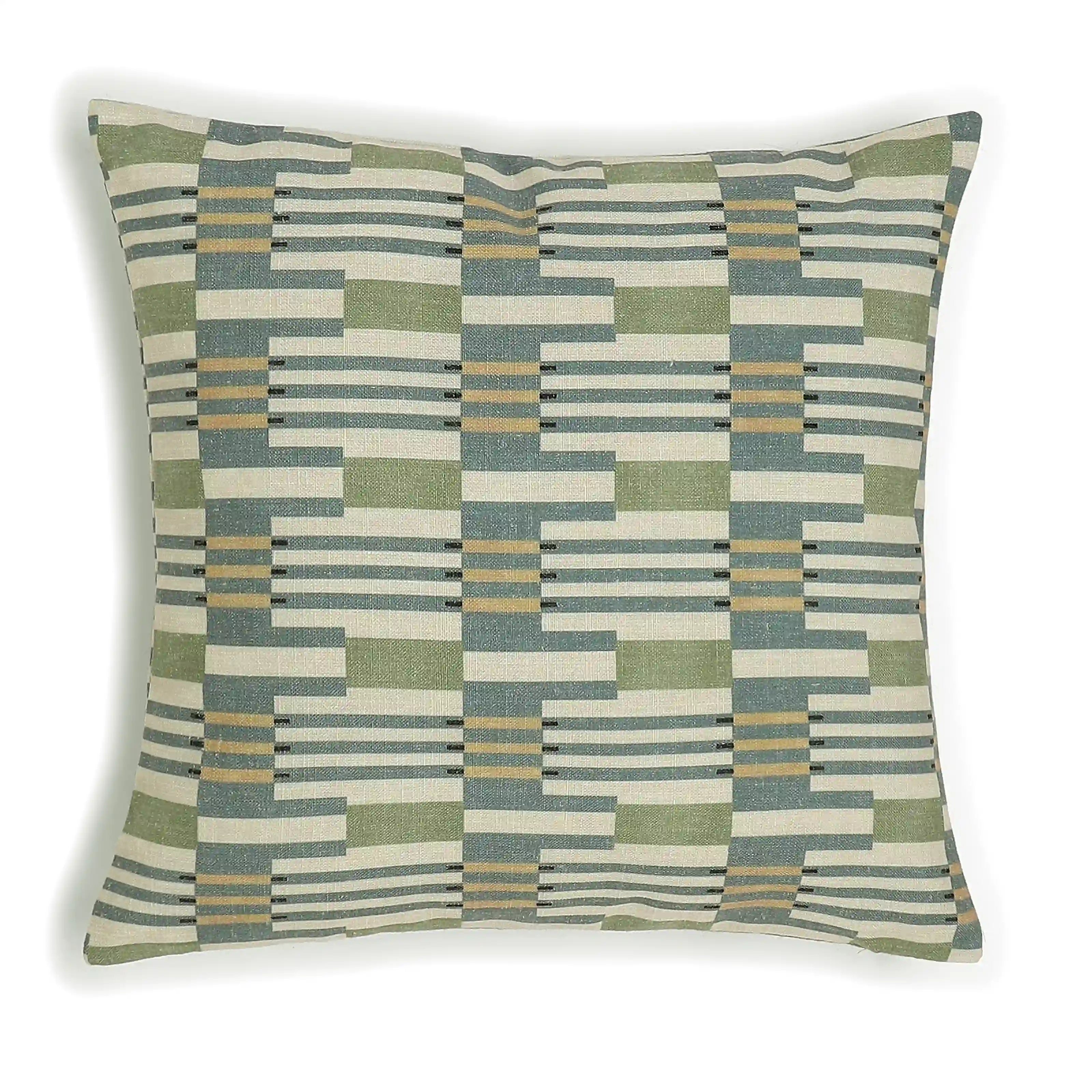 Vissencia Printed Cushion Cover | Crafted Patterns Woodland Olive / Cushion Cover (41cm x 41cm)