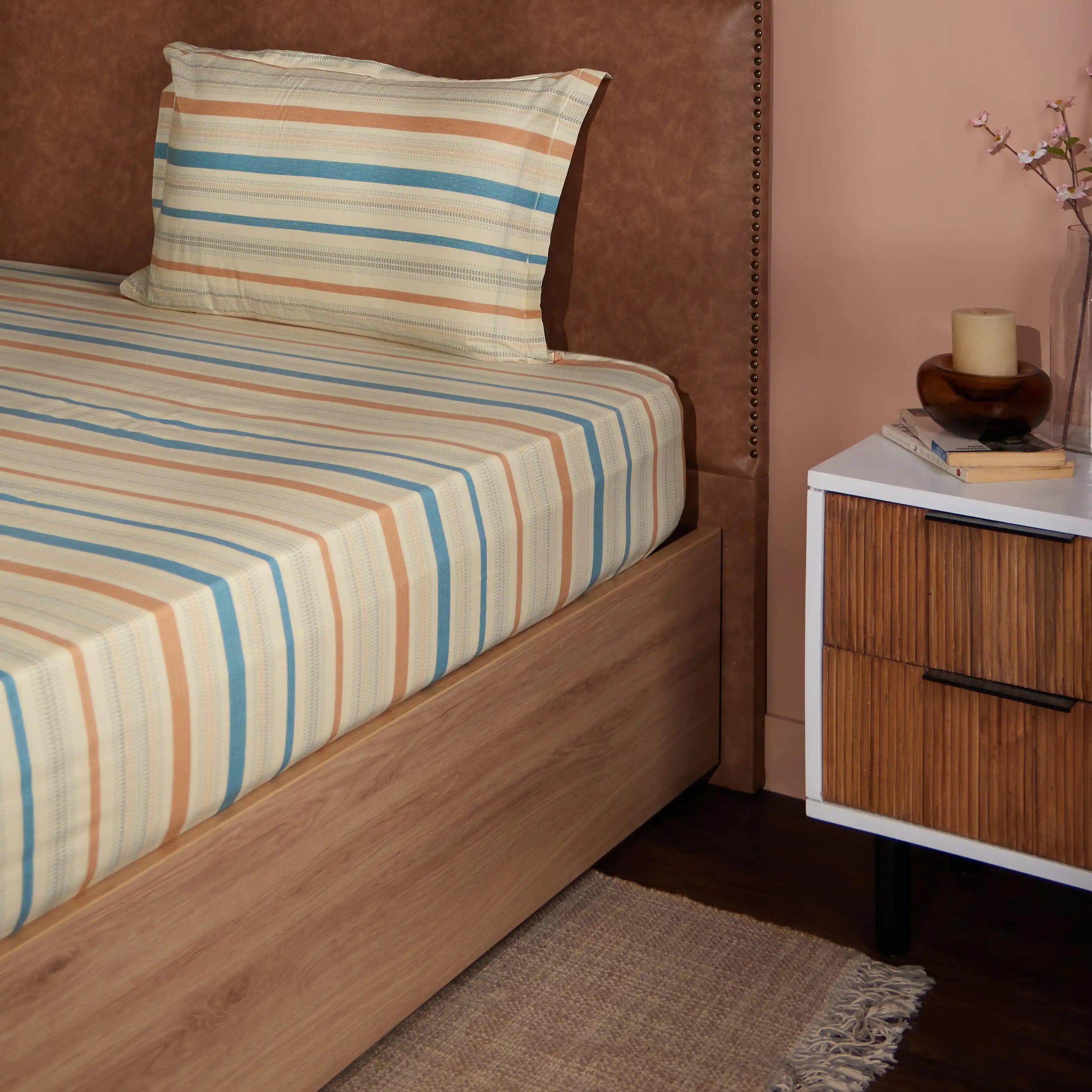 Threadscapes 100% Cotton Bedsheet Set Multicolour / Single
