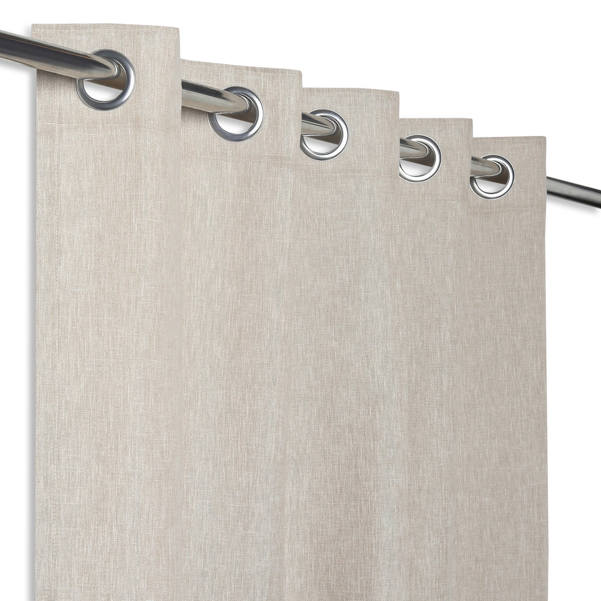 Paleto Set Of 2 Solid Readymade Curtains | Neutral Notes Almond / Door-XL (9ft X 4.4ft)