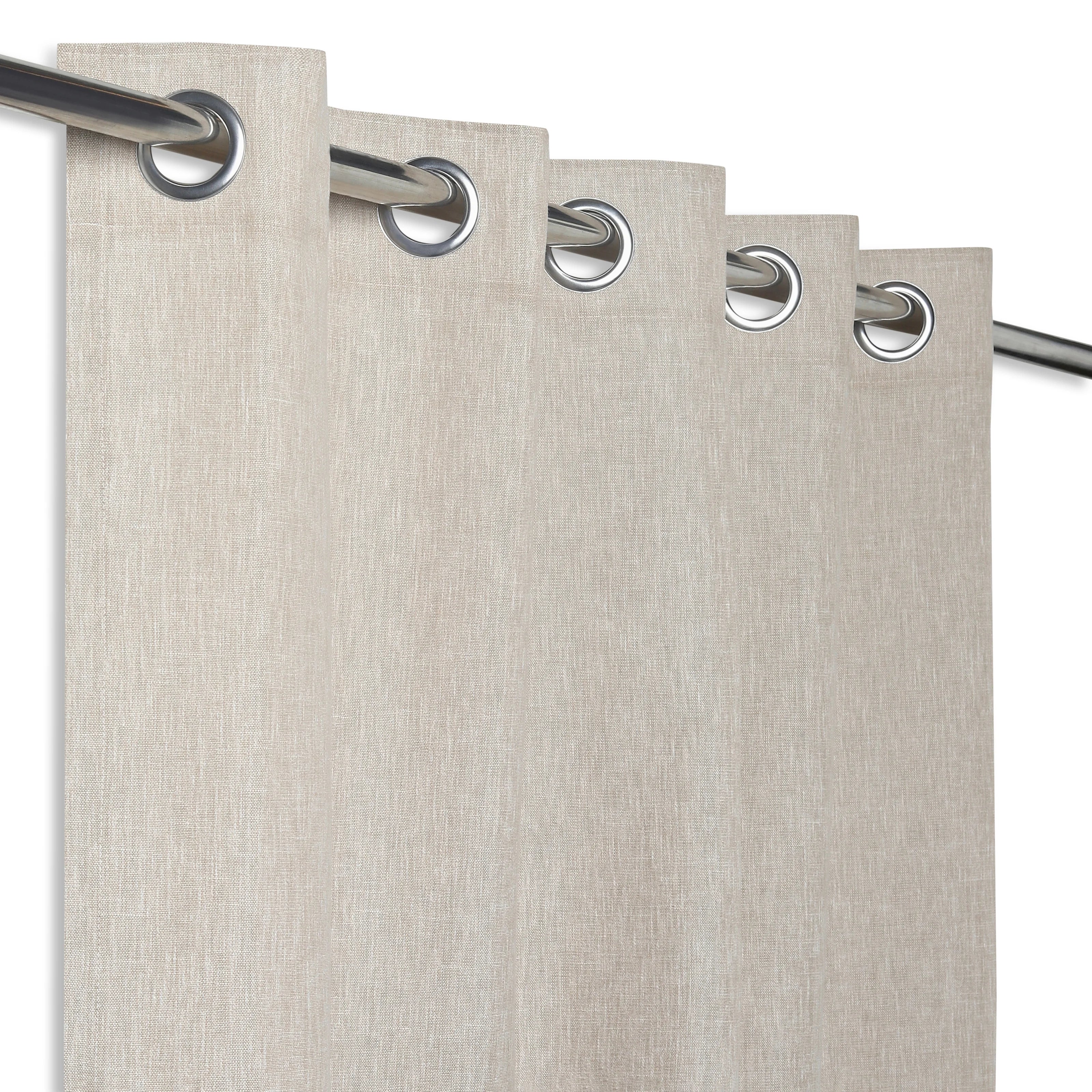 Paleto Set Of 2 Solid Readymade Curtains | Neutral Notes Almond / Door-XL (9ft X 4.4ft)
