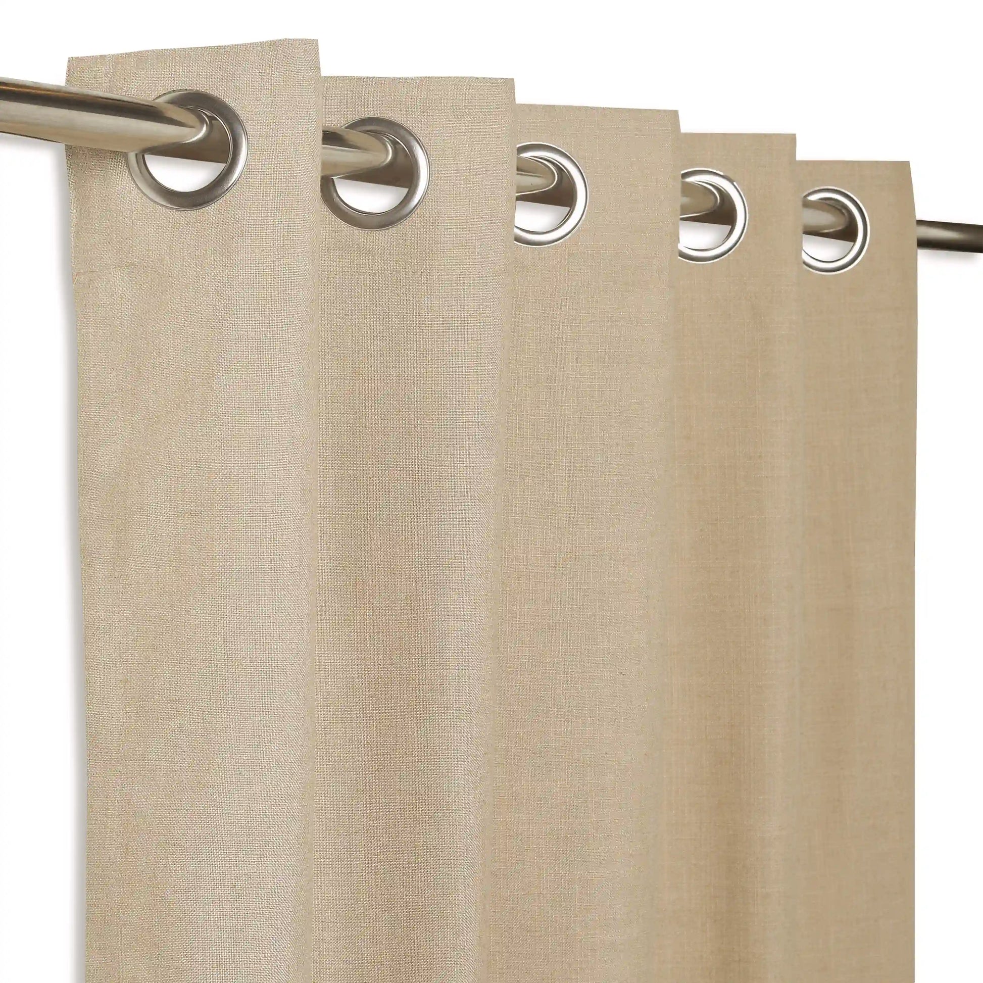 Paleto Set Of 2 Solid Readymade Curtains | Forest Days Tan / Door-XL (9ft X 4.4ft)