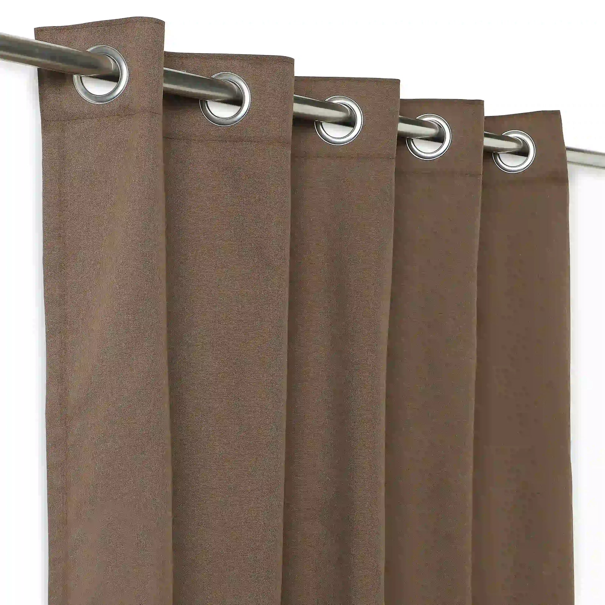 Pelushe Set Of 2 100% Cotton Solid Readymade Curtains | Everyday Hues Woodsmoke / Window (5ft X 4.4ft)