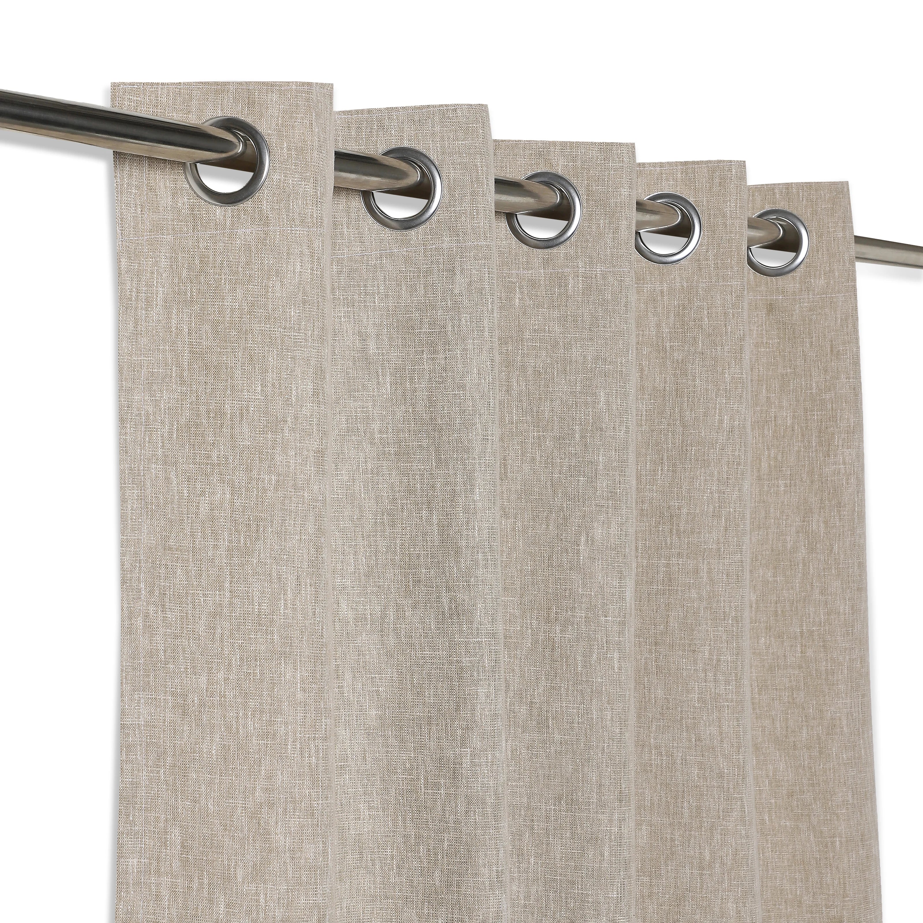Paleto Set Of 2 Solid Readymade Curtains | Neutral Notes Toffee / Door (7ft X 4.4ft)