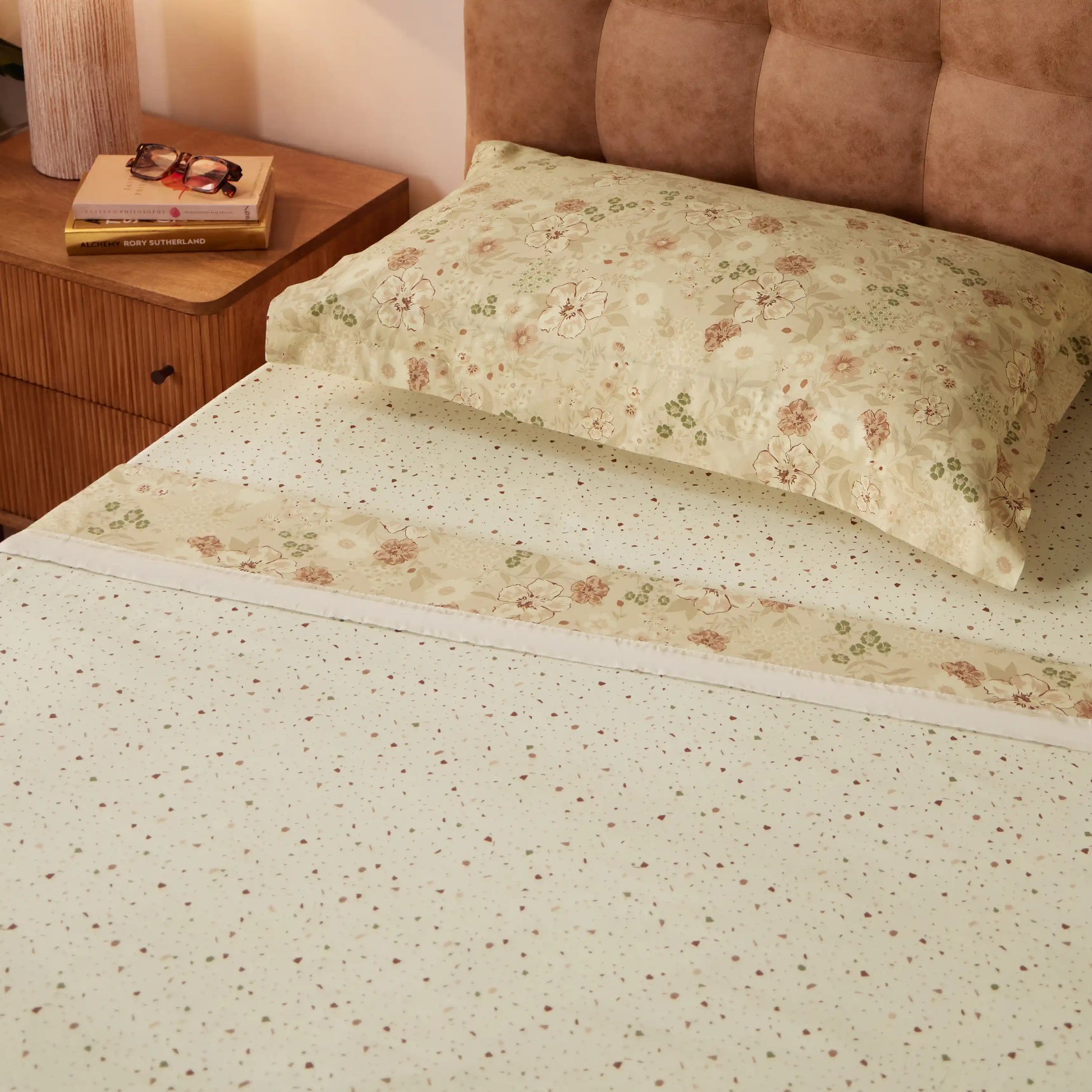 Mishella Printed Cream Dohar Cream / Single