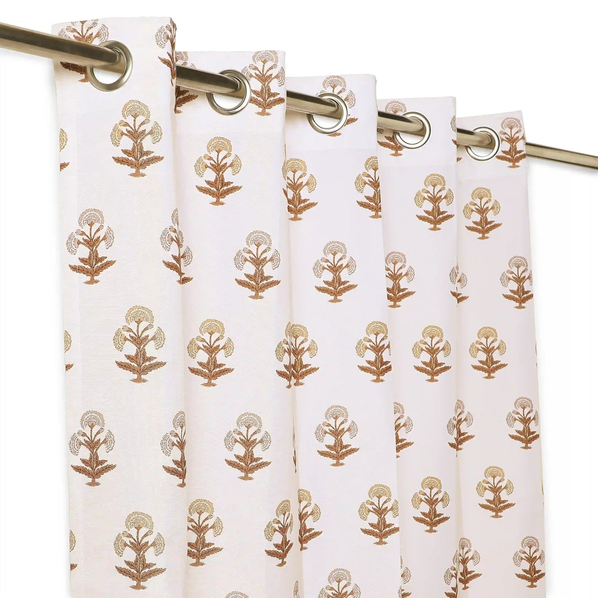Chippa Lane Set Of 2 Printed Readymade Curtains | 
Jaipur Echo Biscotti / Window (5ft X 4.4ft)