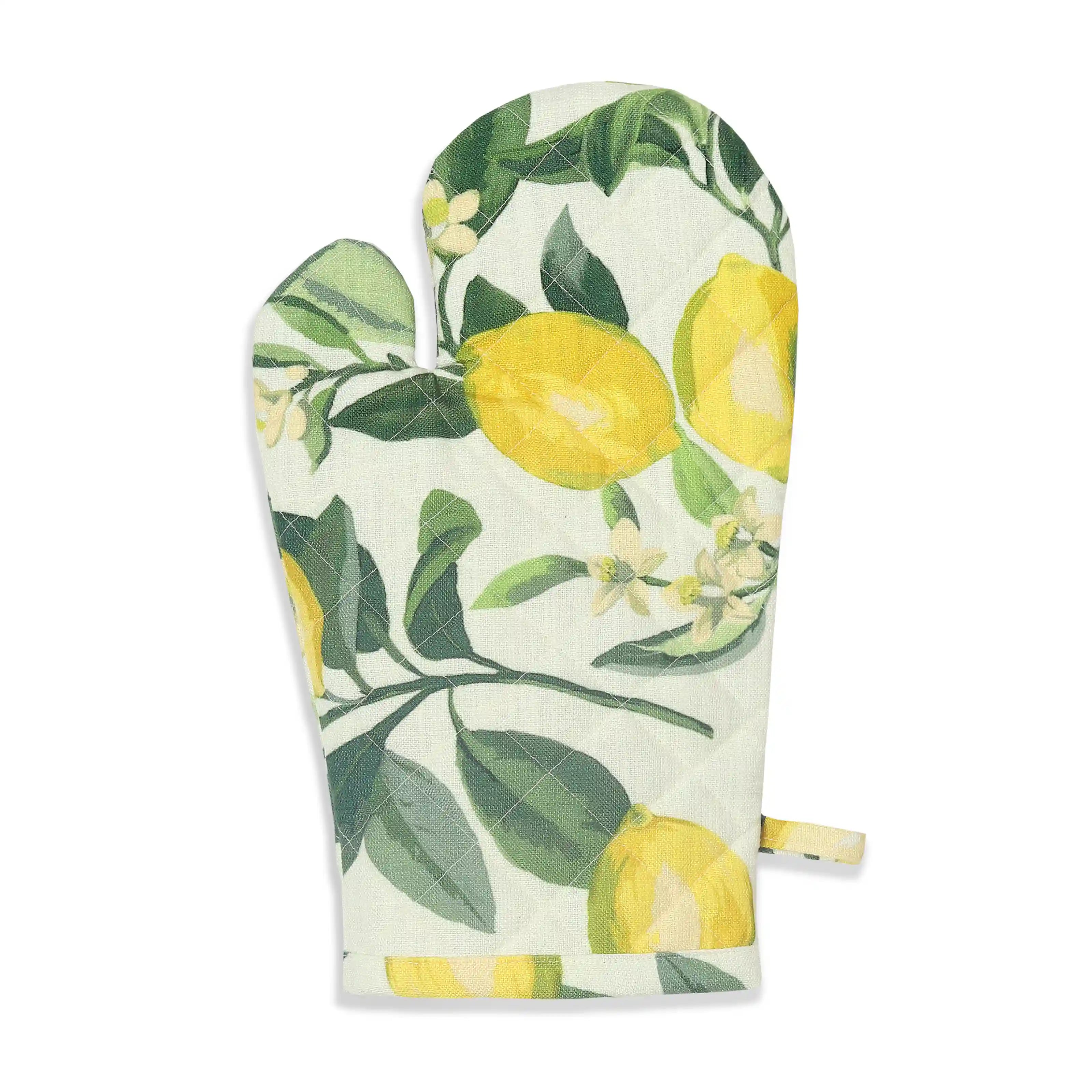 Nonna's Home 100% Polyester Oven Mitts Lemon Zest / Oven Mitt (20cm x 20cm)