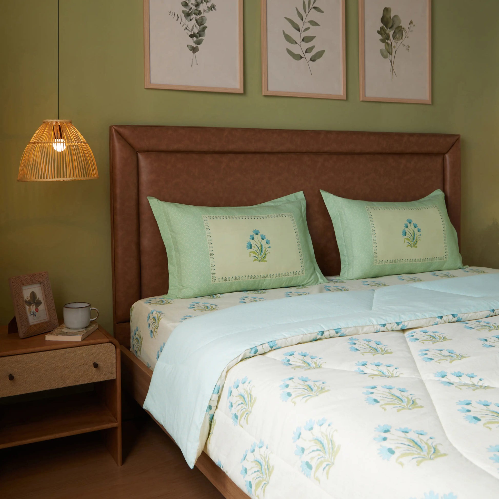 Chippa Lane 100% 120GSM Cotton Comforter Indian Sage / Double