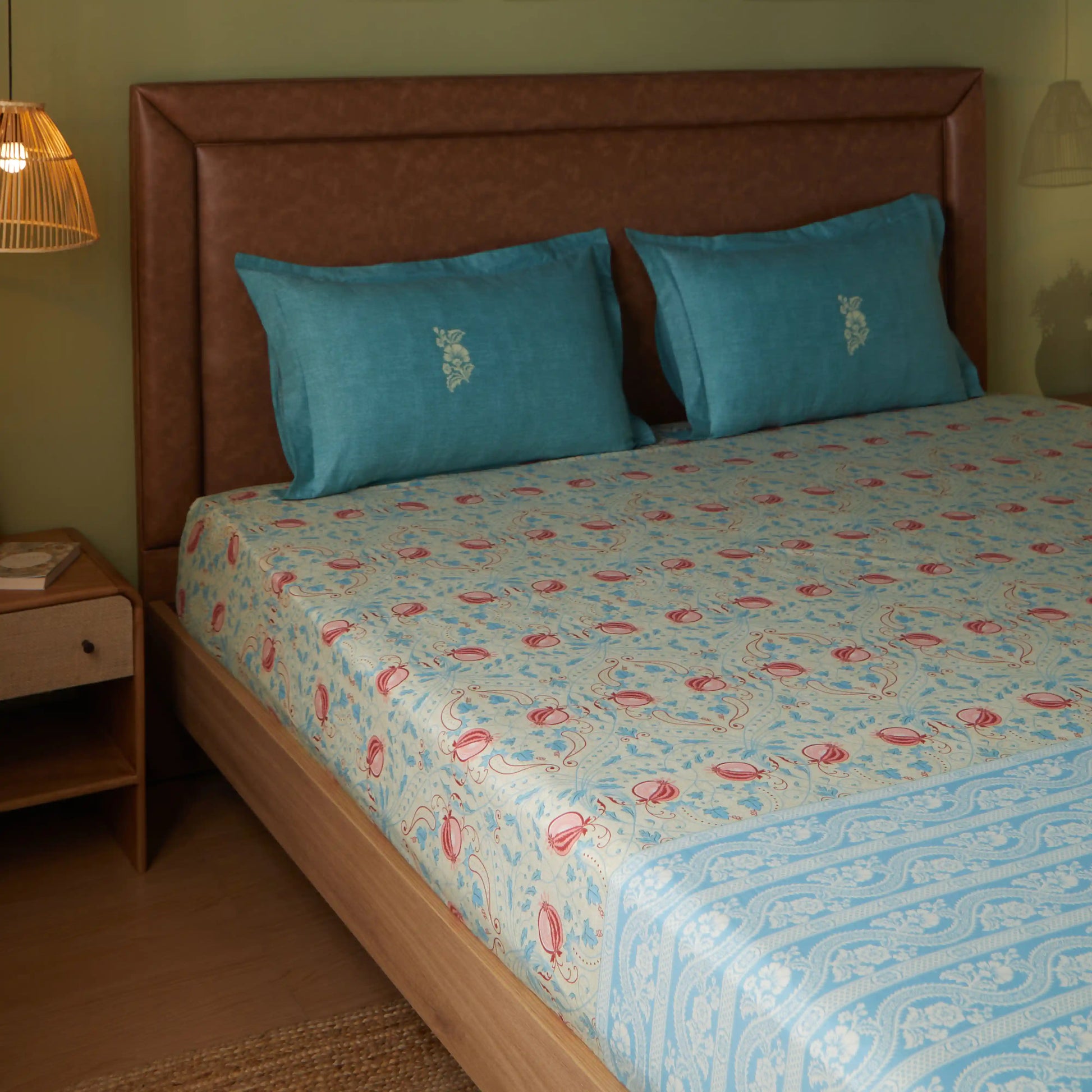 Chippa Lane 100% Cotton Bedsheet Set Light Blue / Double