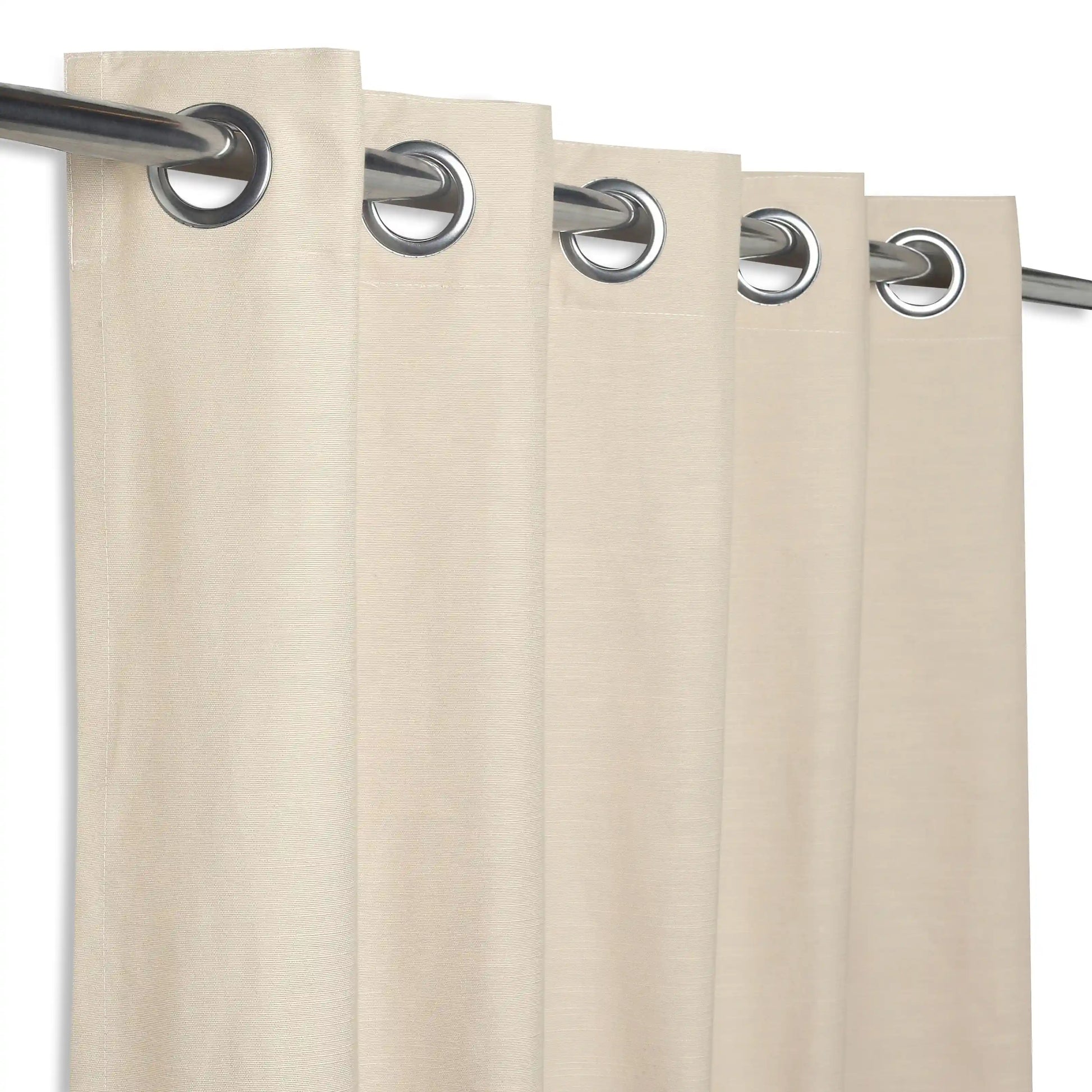 Paleto Set Of 2 Solid Readymade Curtains | Earthen Textures Linen Breeze / Door-XL (9ft X 4.4ft)