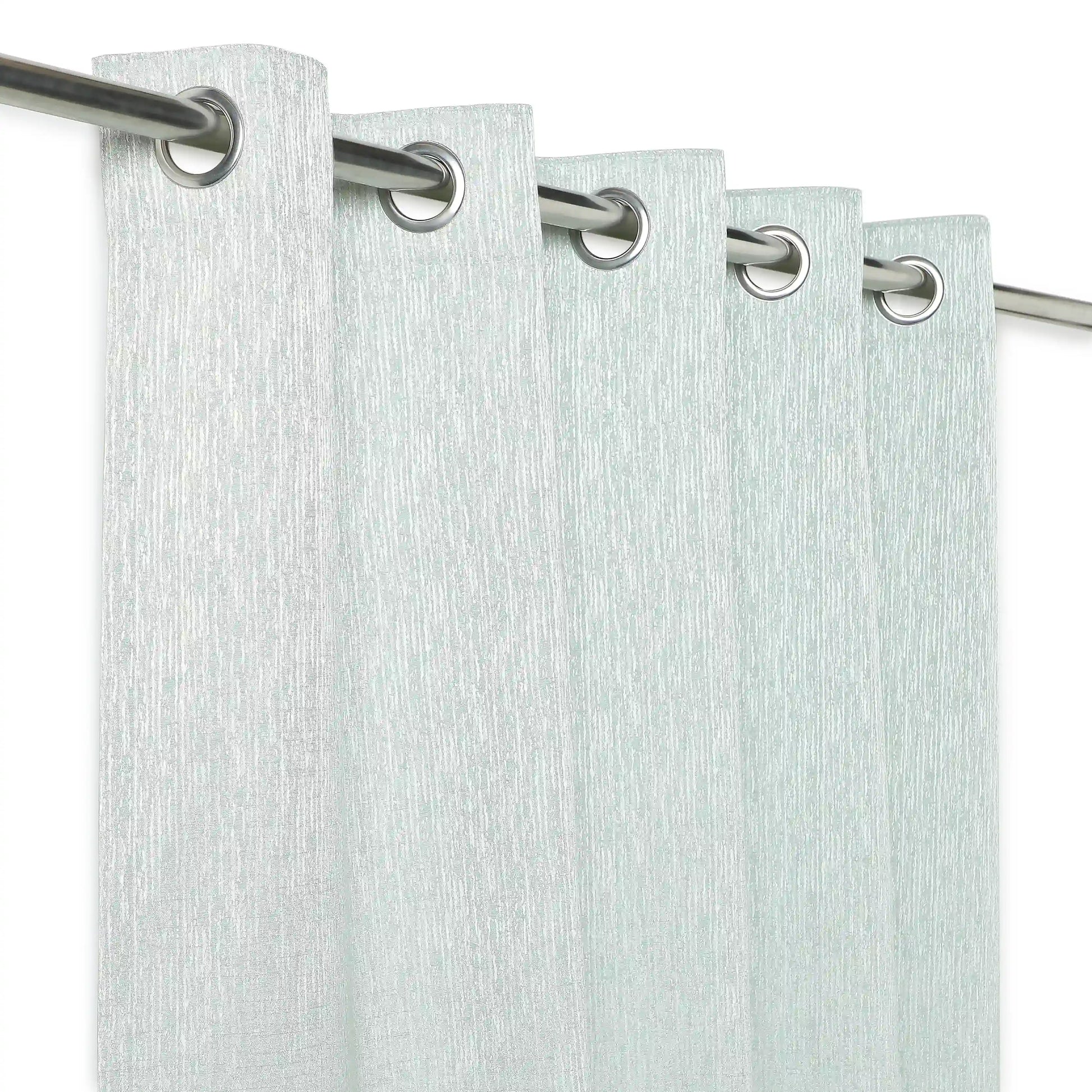 De Jacquard - Classic Set Of 2 Jacquard Readymade Curtains | Woodland Dreams Mint Lagoon / Door-XL (9ft X 4.4ft)