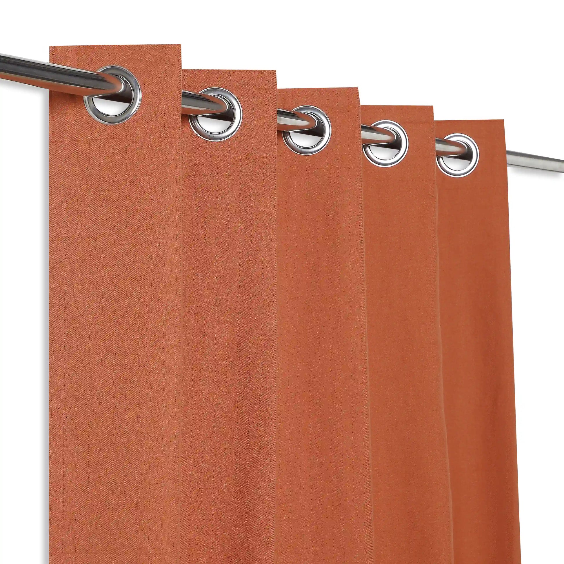 Pelushe Set Of 2 100% Cotton Solid Readymade Curtains | Everyday Hues Spice / Door (7ft X 4.4ft)