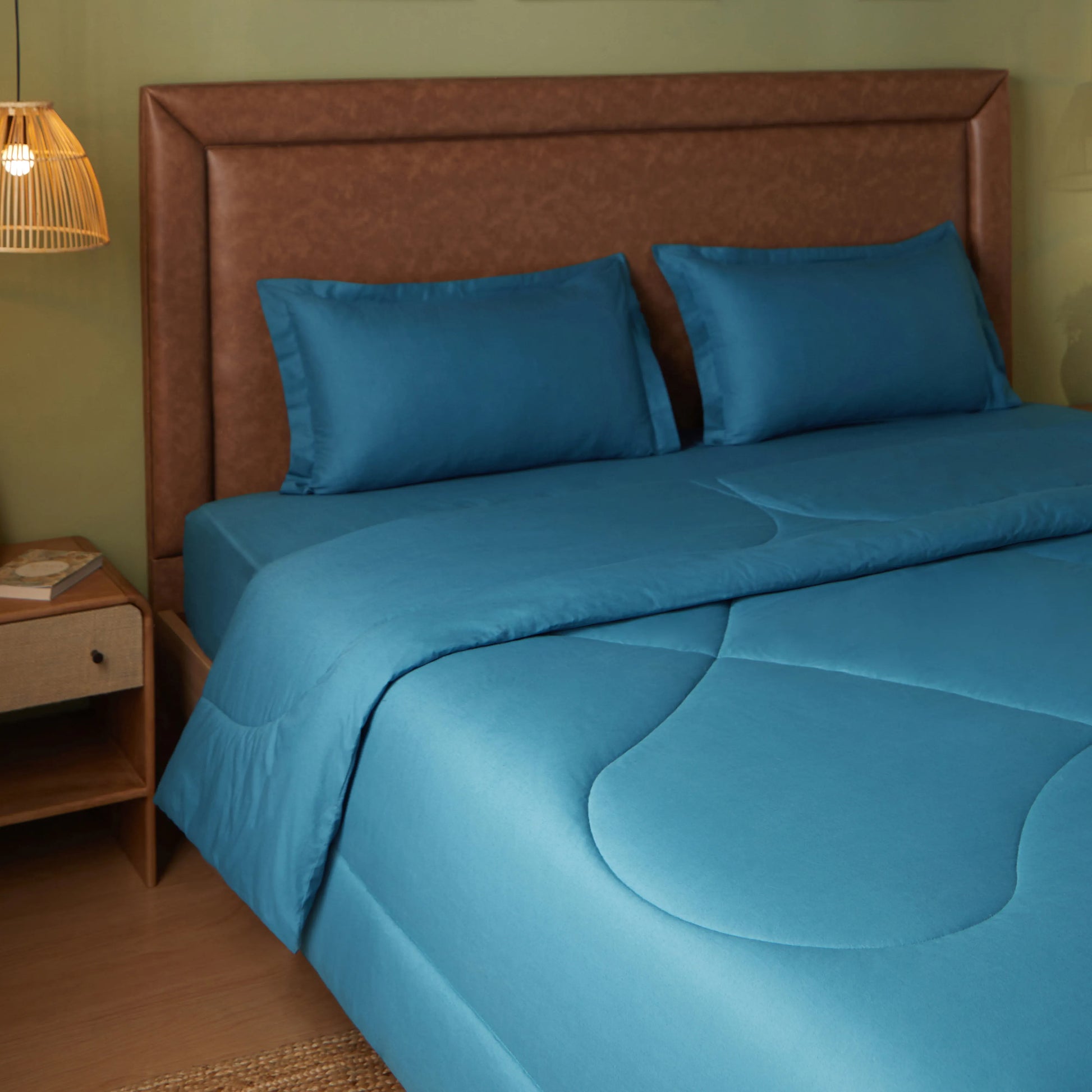 Paleto | Everyday Hues Cotton Solid Dyed 120GSM Comforter-Mineral Mineral / Double