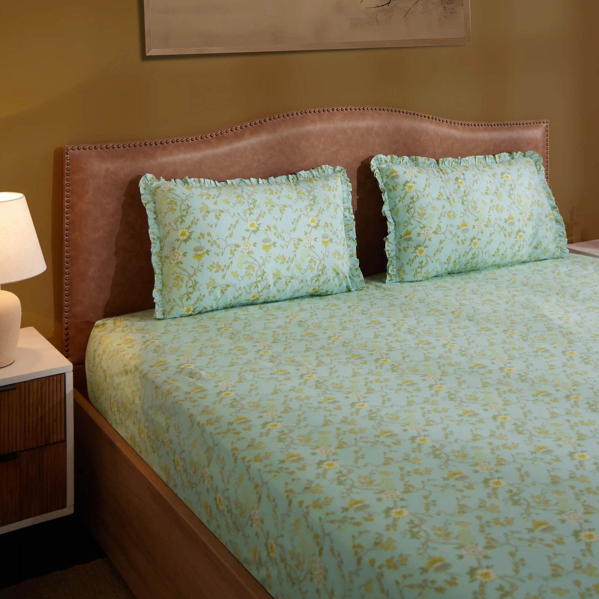 Bloomshire Luxe 100% Cotton Bedsheet Set Light Blue / Super King