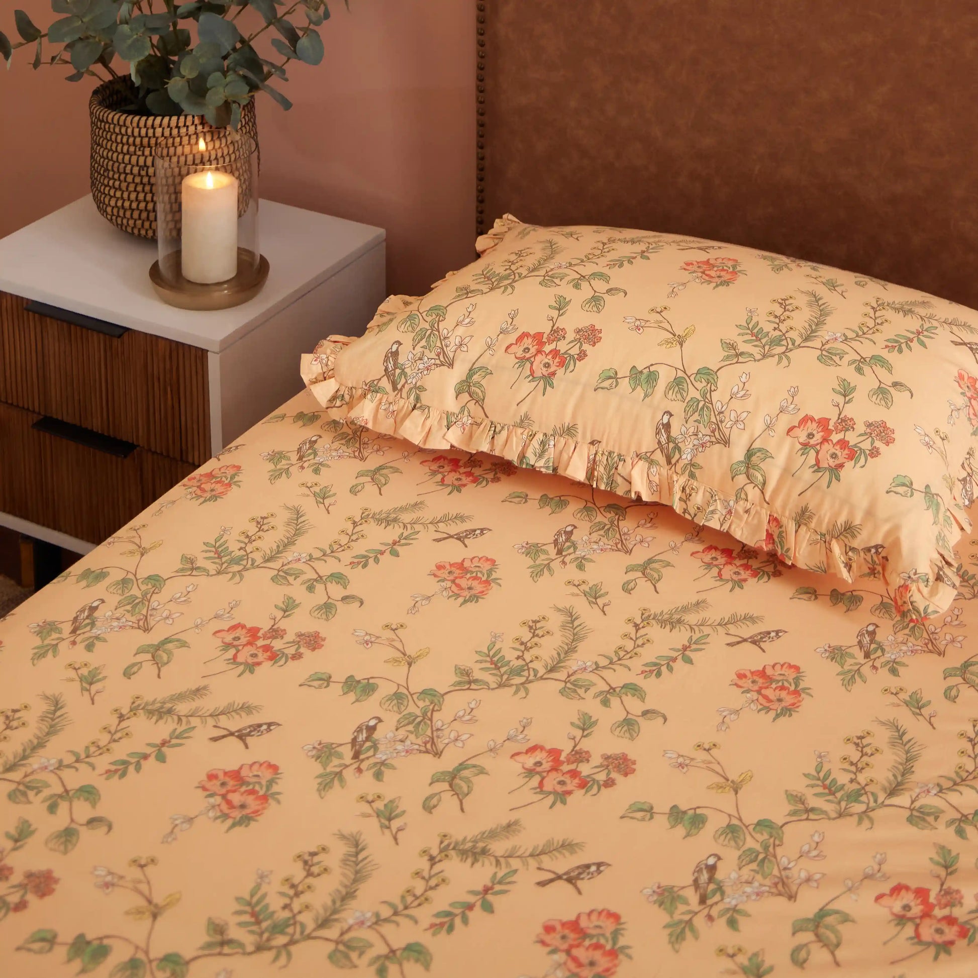 Bloomshire Luxe 100% Cotton Bedsheet Set Peach / Single