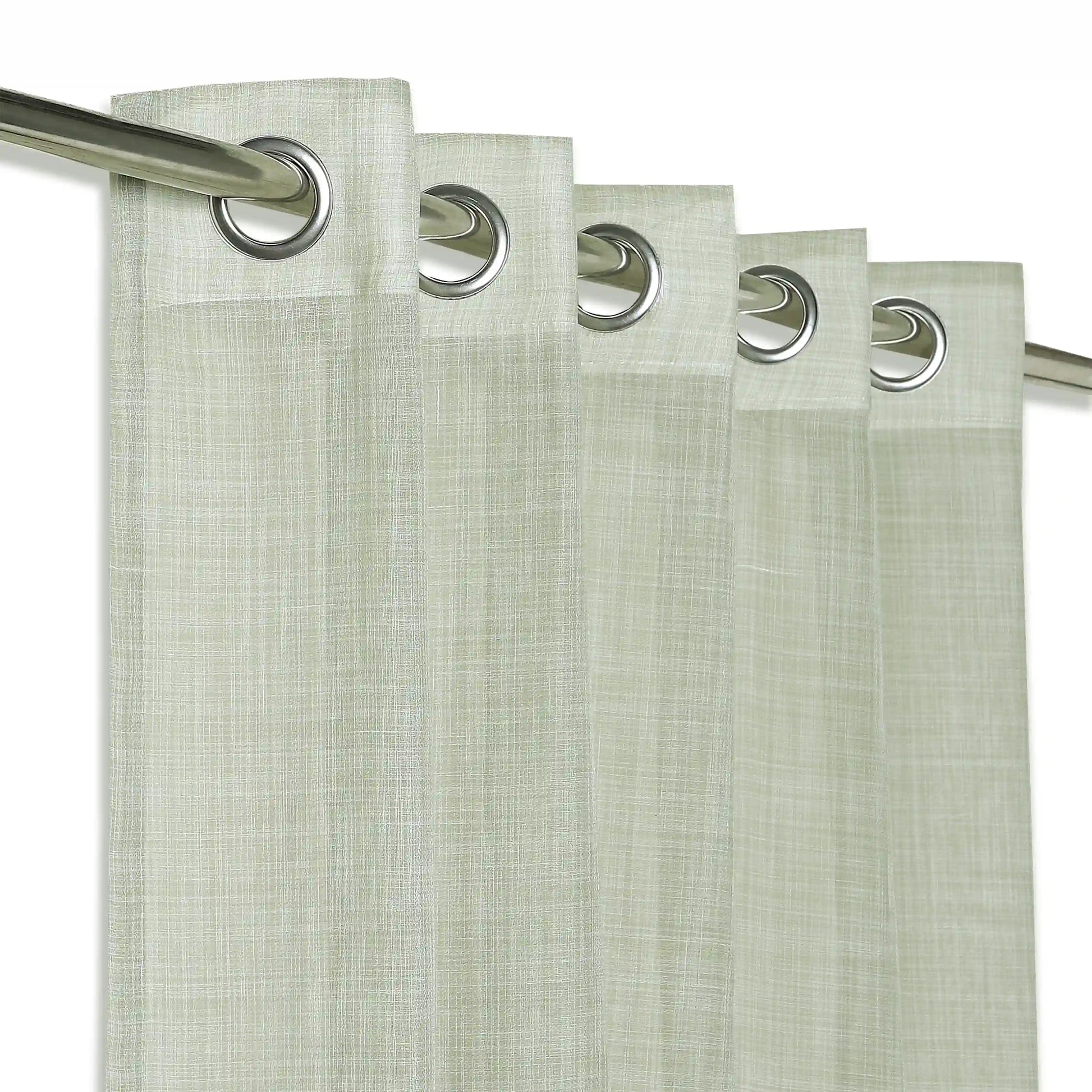 Velina Set Of 2 Sheer Readymade Curtains | 
Earthbound Seagrass / Door-XL (9ft X 4.4ft)