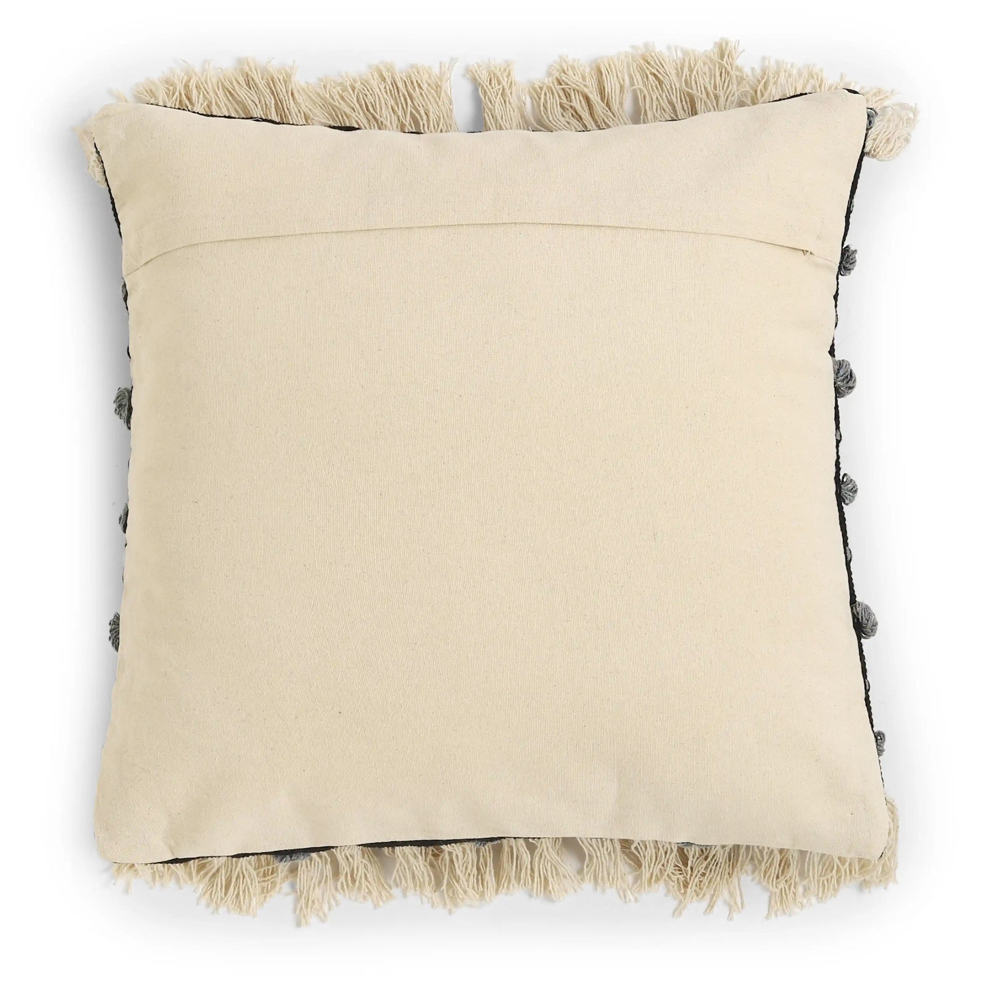 Vissencia 100% Cotton Woven Cushion Cover | Boho Bliss Graphite / Cushion Cover (51cm x 51cm)
