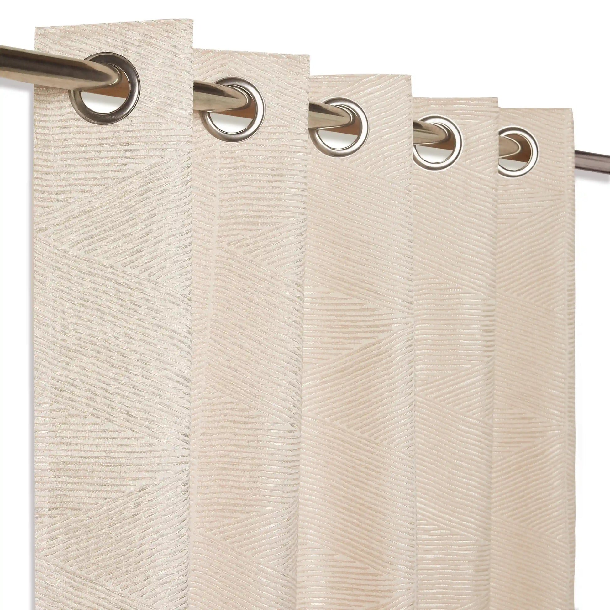 De Jacquard - Luxe Set Of 2 Jacquard Readymade Curtains | Eternal Imprint Rosewood / Door (7ft X 4.4ft)