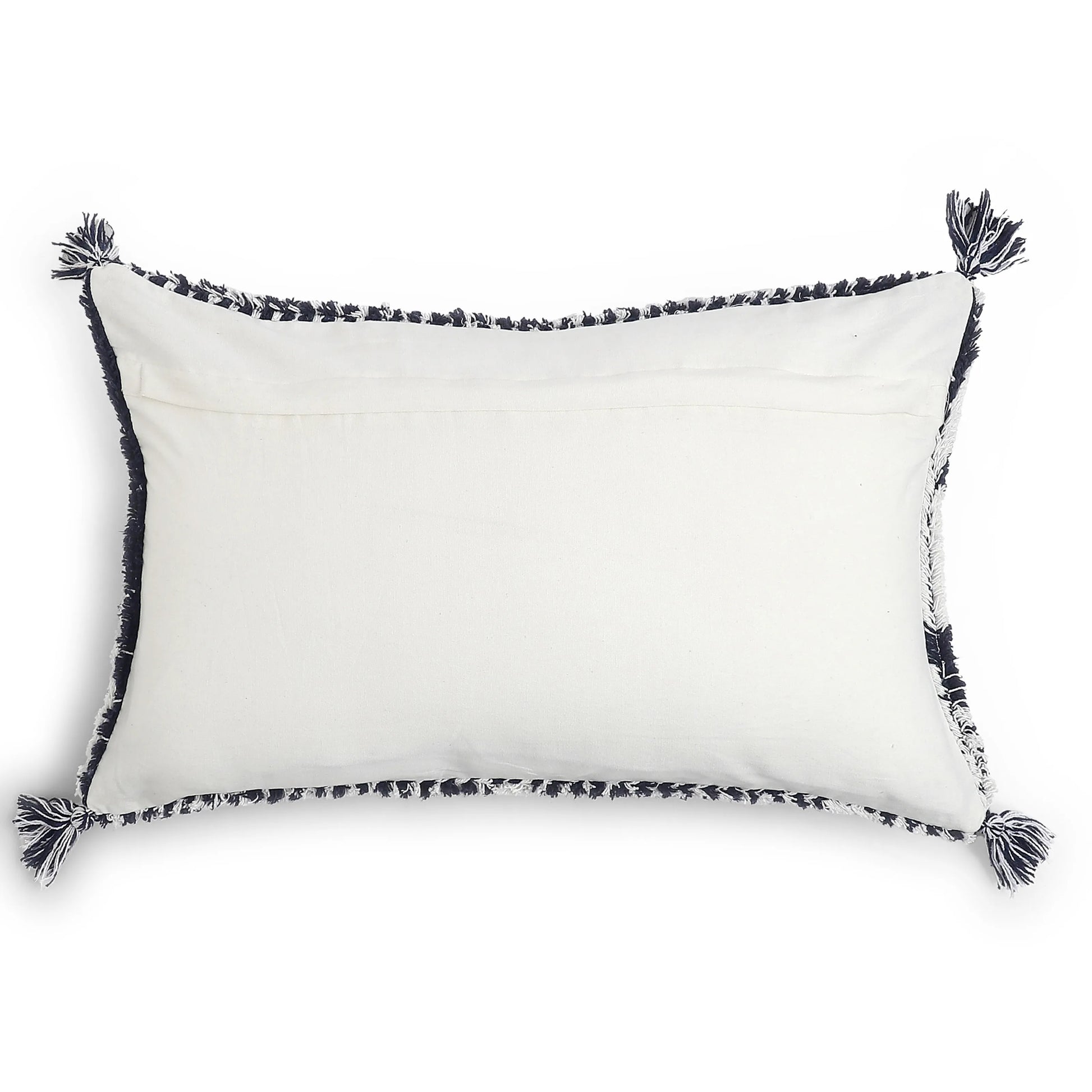 Vissencia 100% Cotton Knitted Cushion Cover | Triangle Nest Ash / Cushion Cover (41cm x 66cm)
