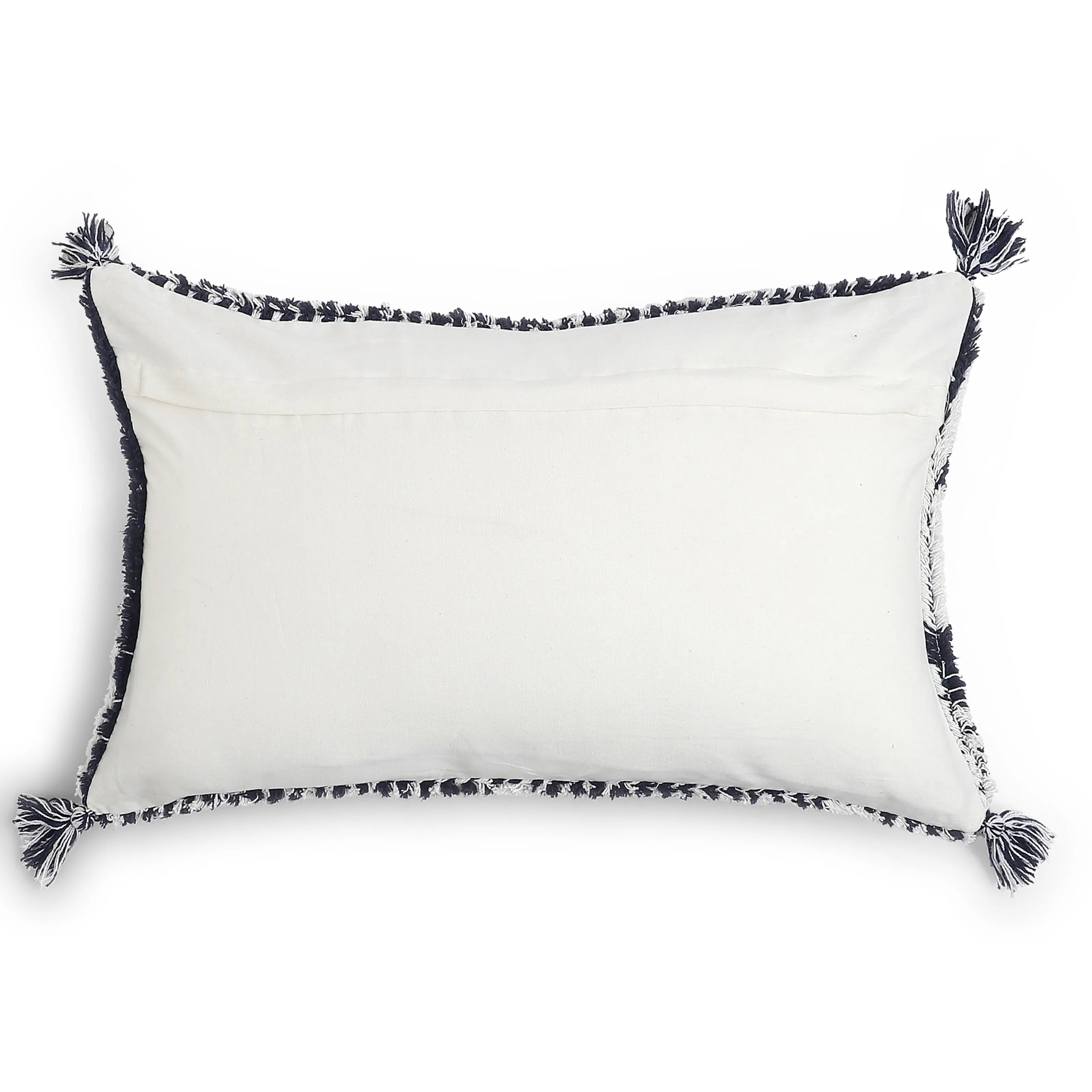 Vissencia 100% Cotton Knitted Cushion Cover | Triangle Nest Ash / Cushion Cover (41cm x 66cm)