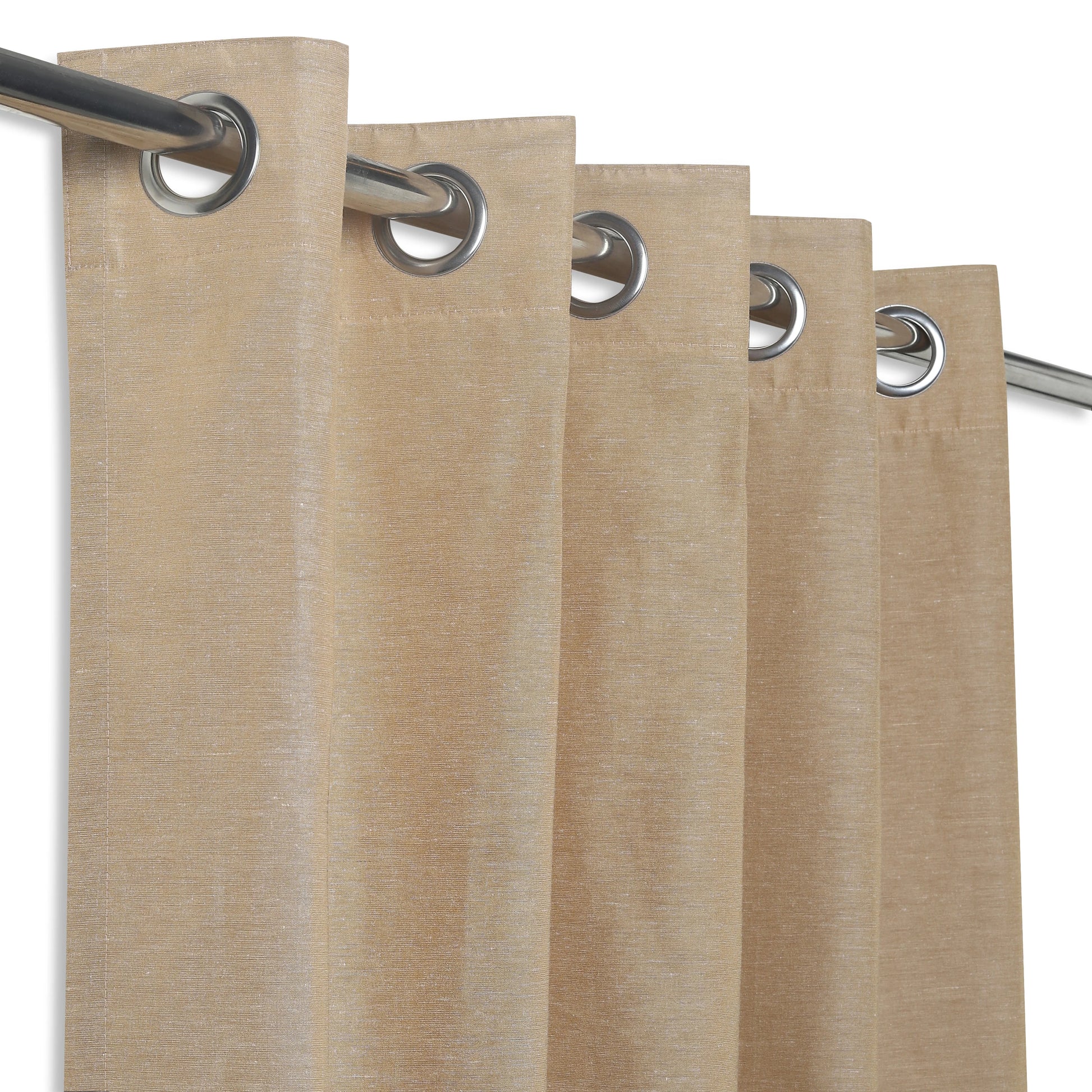 Paleto Set Of 2 Solid Readymade Curtains | Hue Harmony Peanut / Door-XL (9ft X 4.4ft)