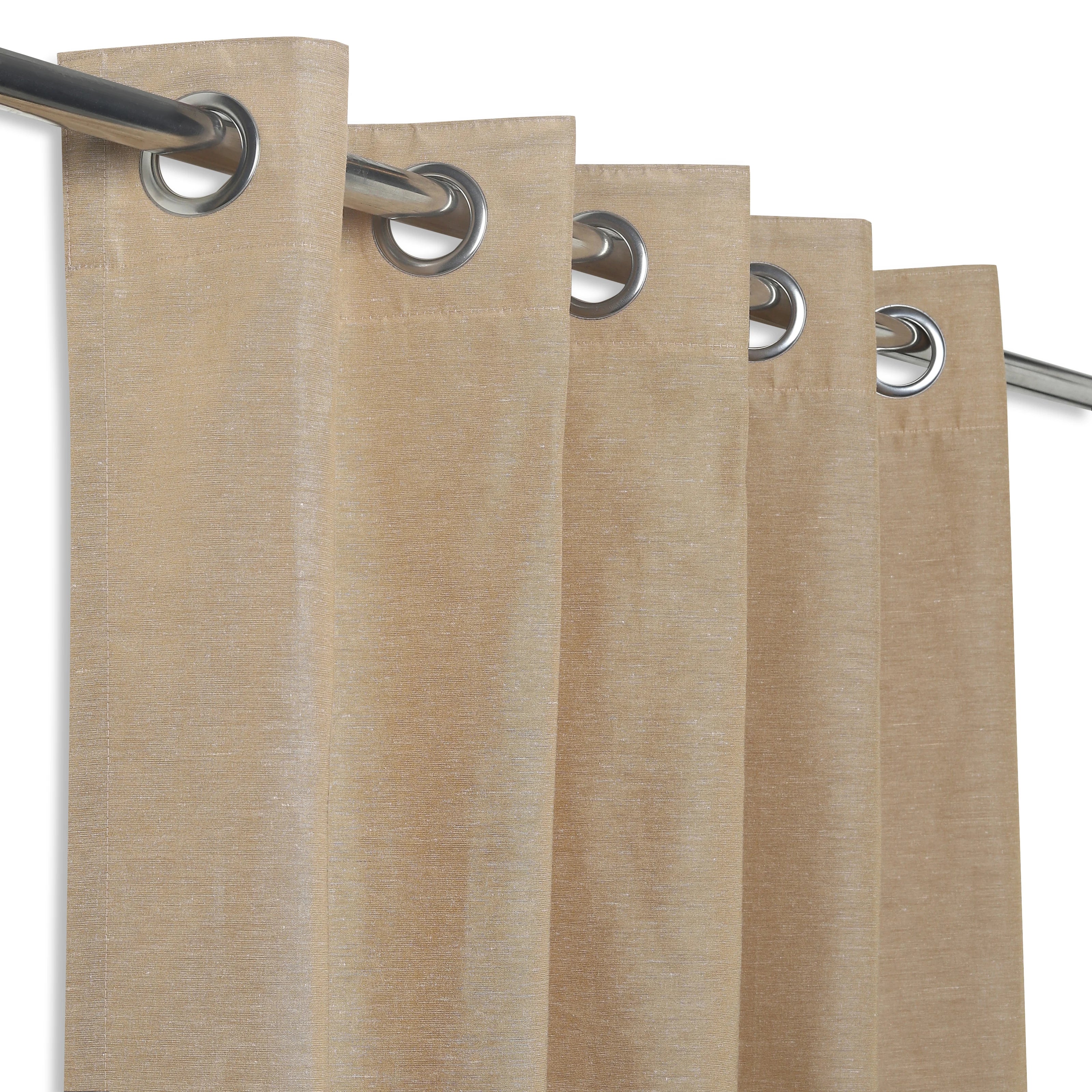 Paleto Set Of 2 Solid Readymade Curtains | Hue Harmony Peanut / Door-XL (9ft X 4.4ft)