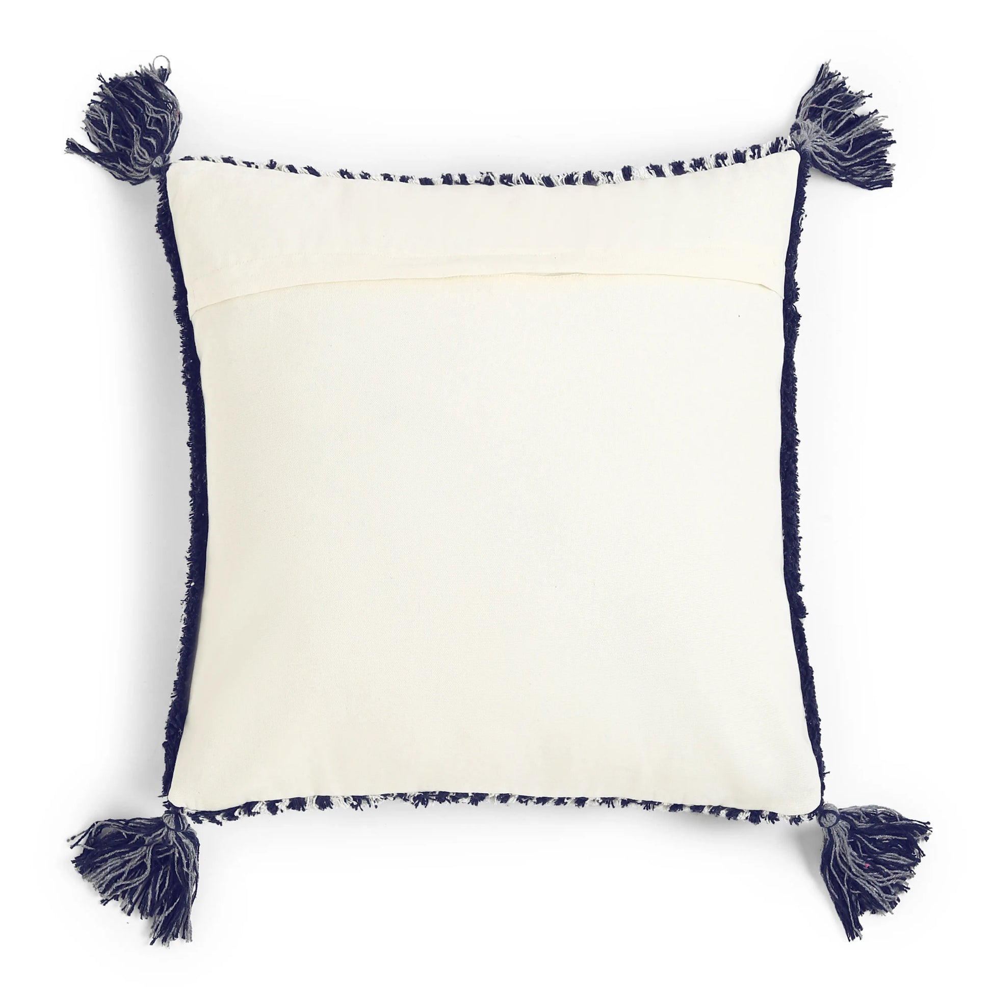 Vissencia 100% Cotton Knitted Cushion Cover | Triangle Nest Ash / Cushion Cover (51cm x 51cm)