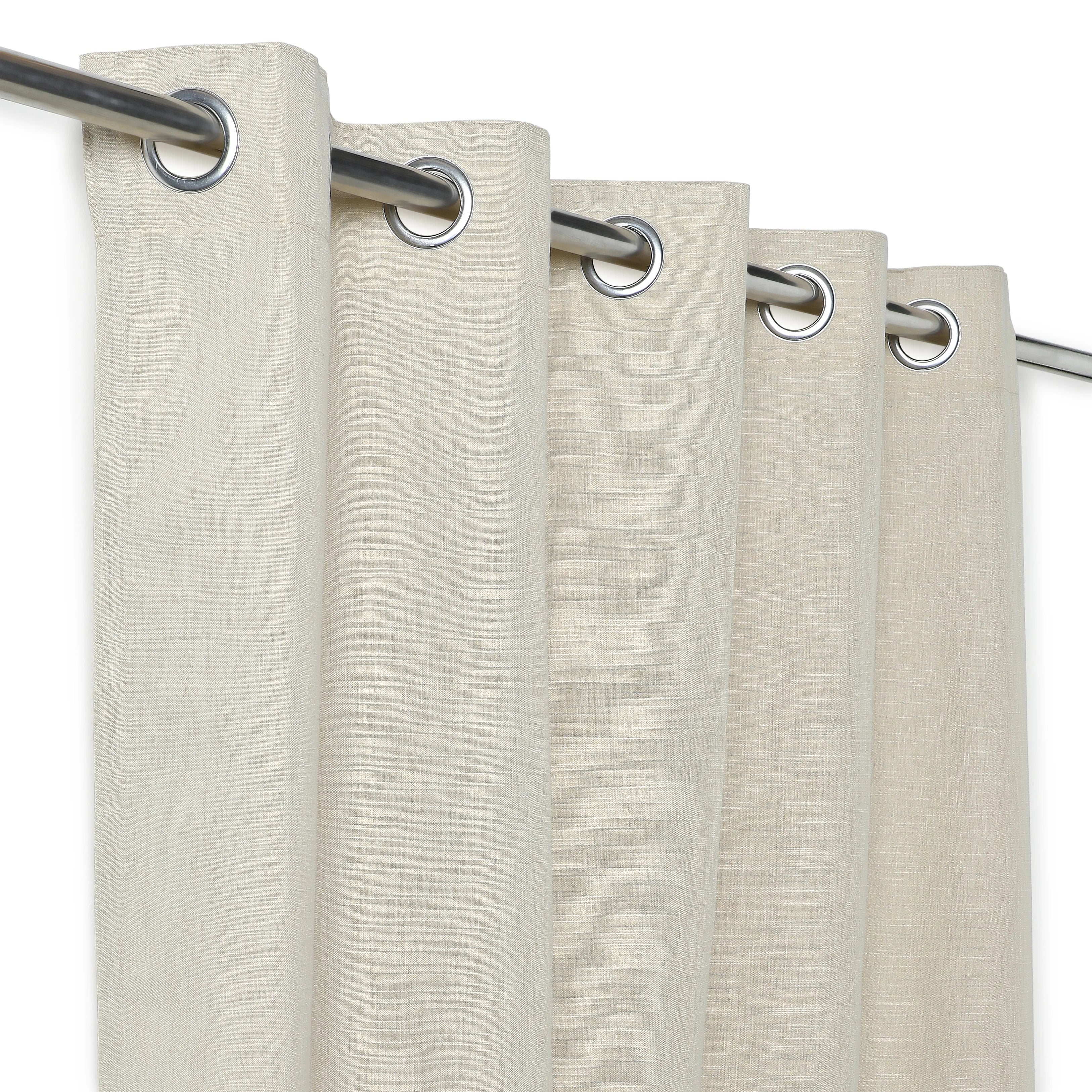Paleto Set Of 2 Solid Readymade Curtains | Desert Tones Biscotti / Door-XL (9ft X 4.4ft)