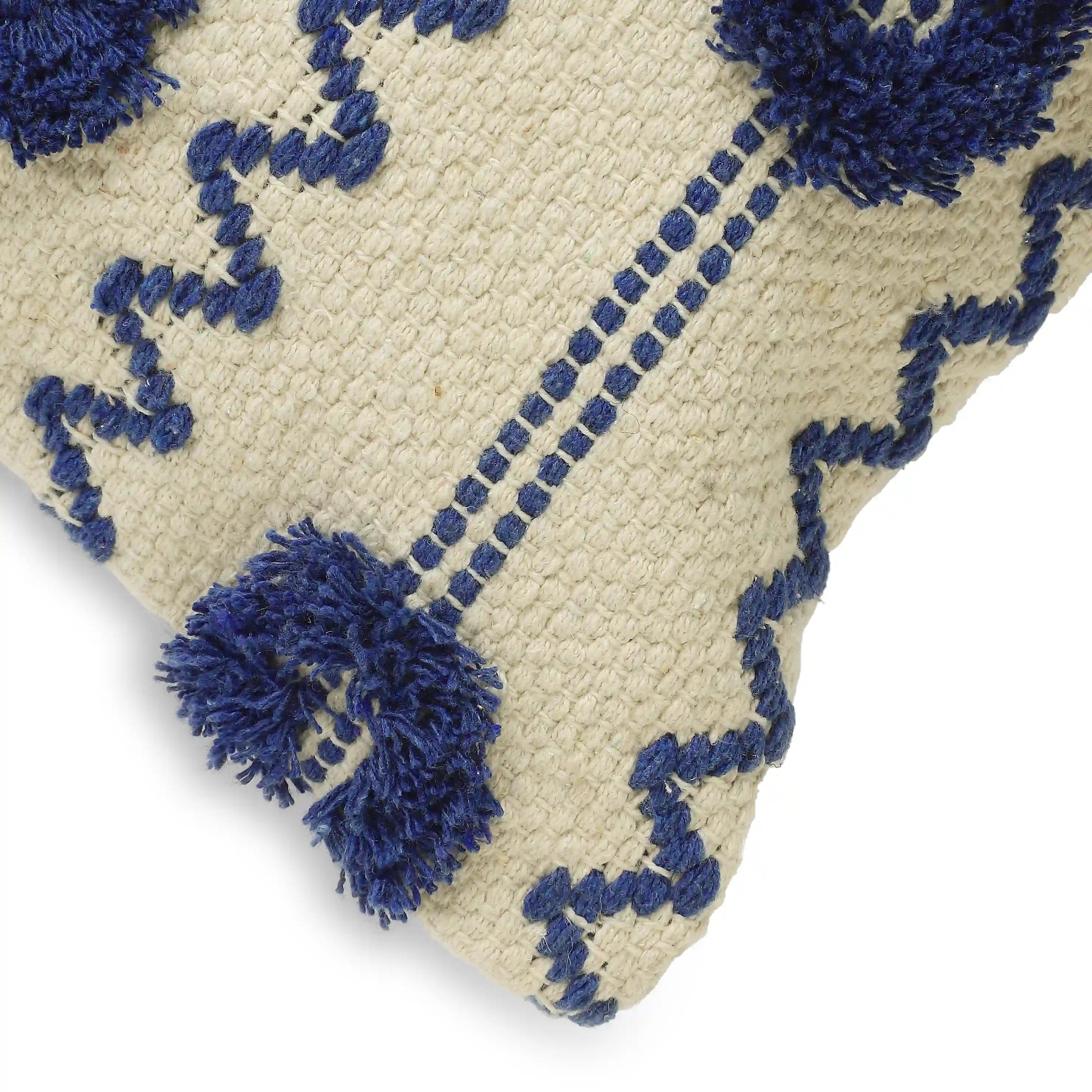 Vissencia 100% Cotton Woven Cushion Cover | Summer Breeze Marine Blue / Cushion Cover (51cm x 51cm)