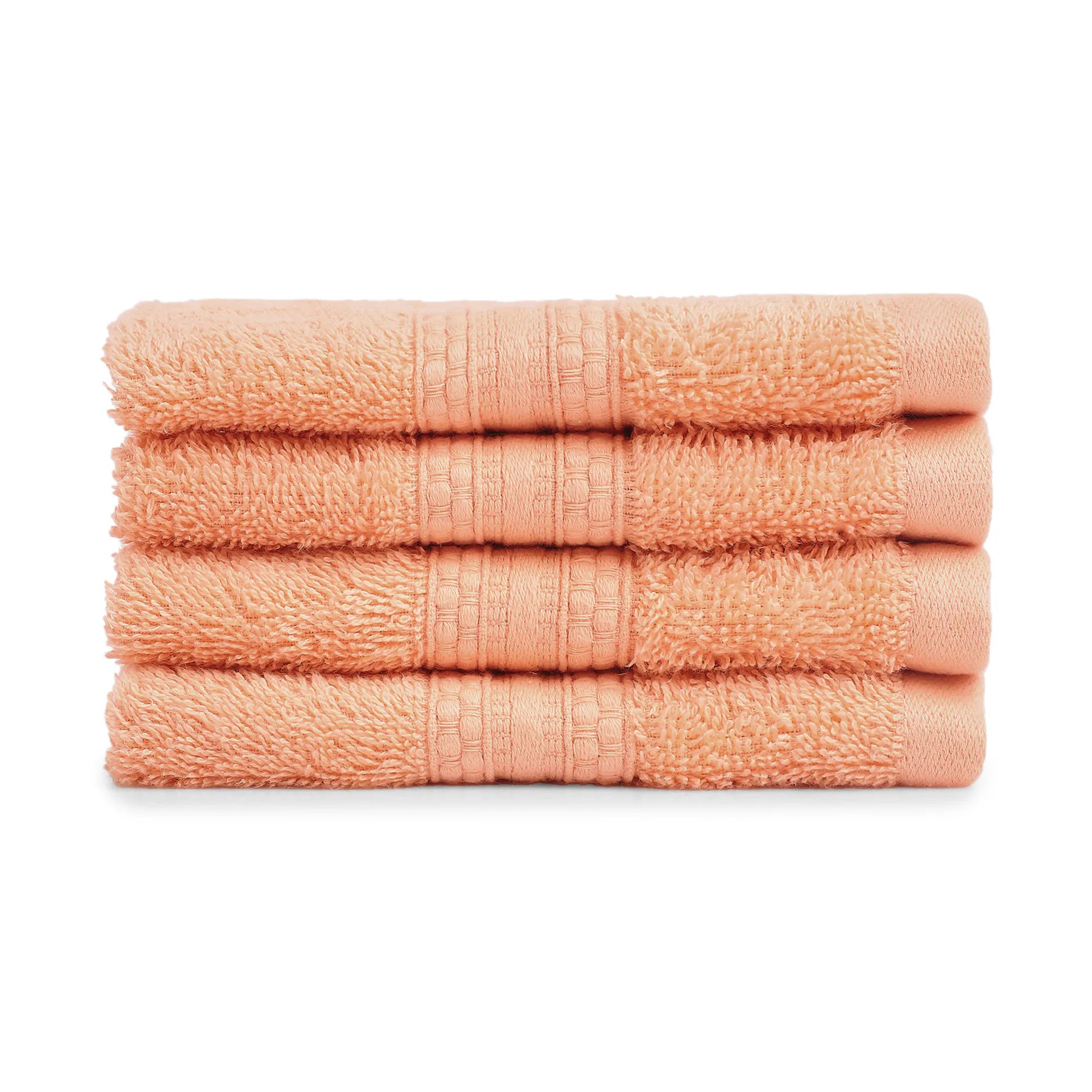 Paleto 100% Cotton Face Towel - Pack Of 4 Peach Fuzz / Face Towel (30cm x 30cm)