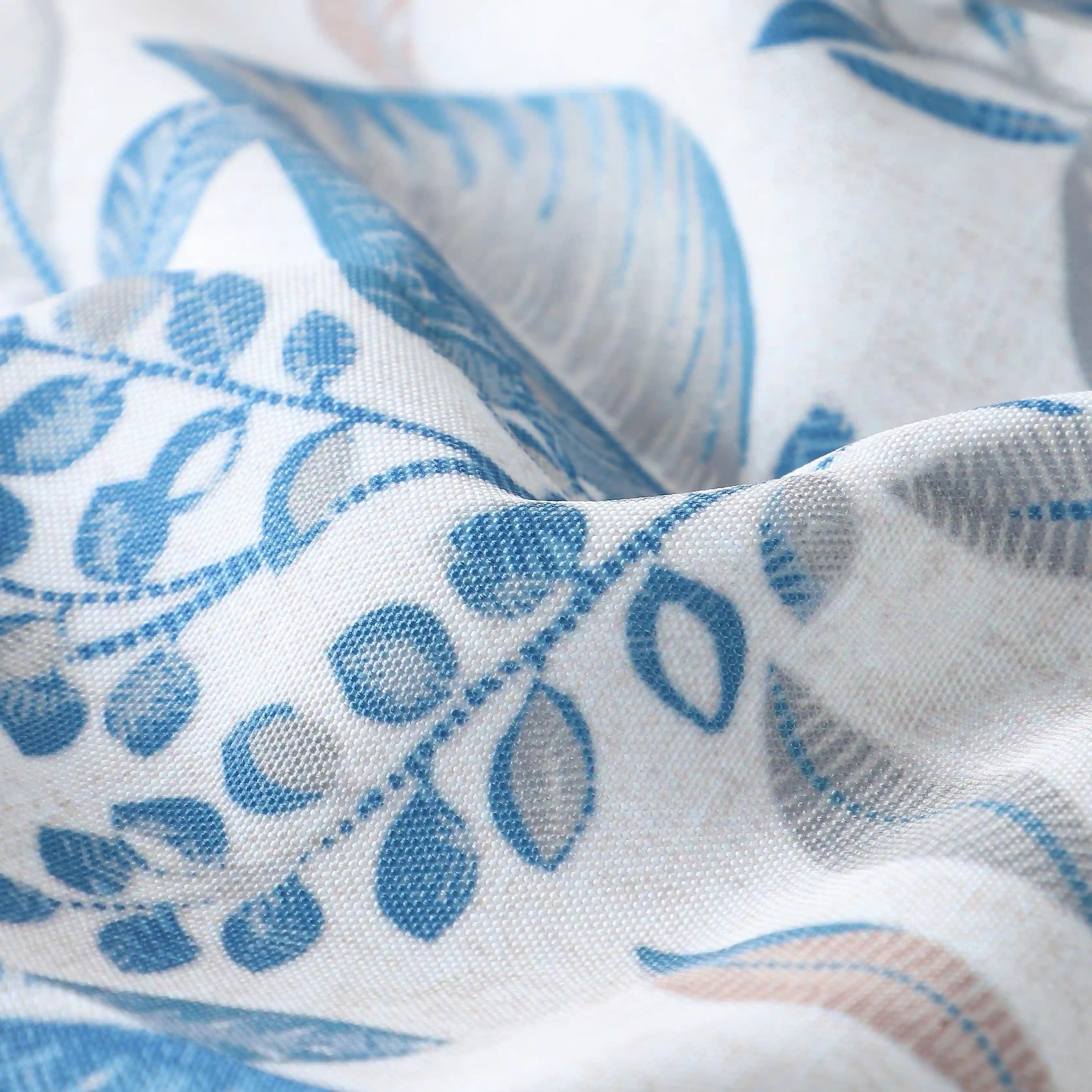 Chippa Lane Set Of 2 Printed Readymade Curtains | Sketchy Botanicals Bluebell / Window (5ft X 4.4ft)