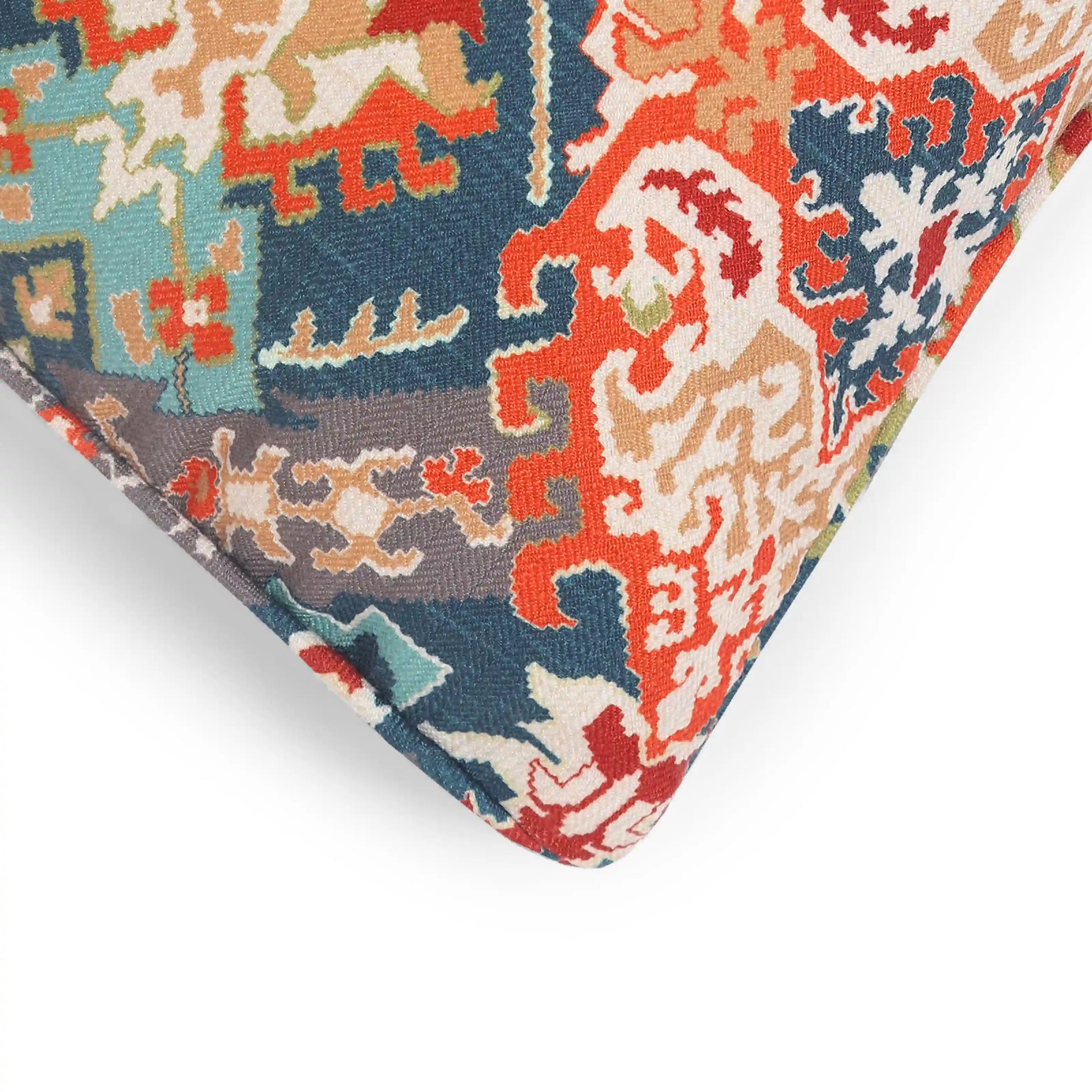 Espricia Printed Cushion Cover | Indian Regal Deep Lagoon / Cushion Cover (41cm x 41cm)