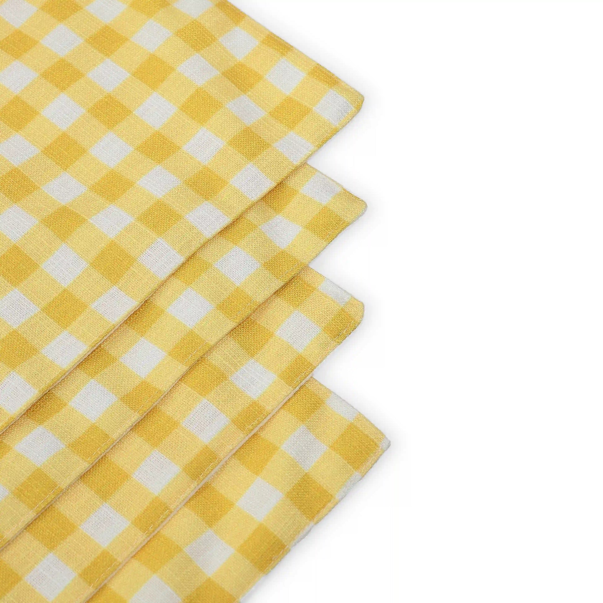 Nonna's Home 100% Polyester Table Placemat Set Big Turmeric Gingham / 4 Piece Set