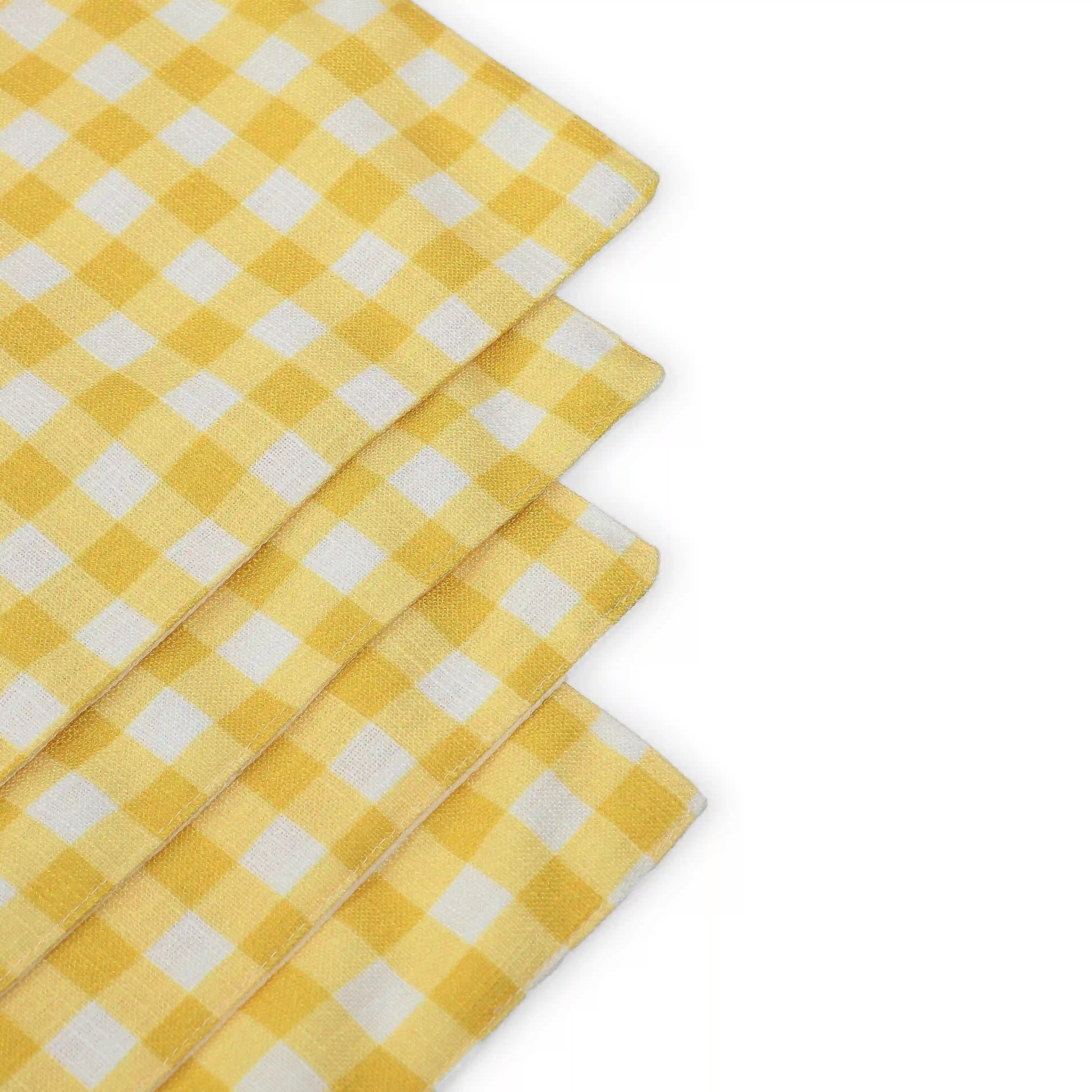Nonna's Home 100% Polyester Table Placemat Set Big Turmeric Gingham / 4 Piece Set