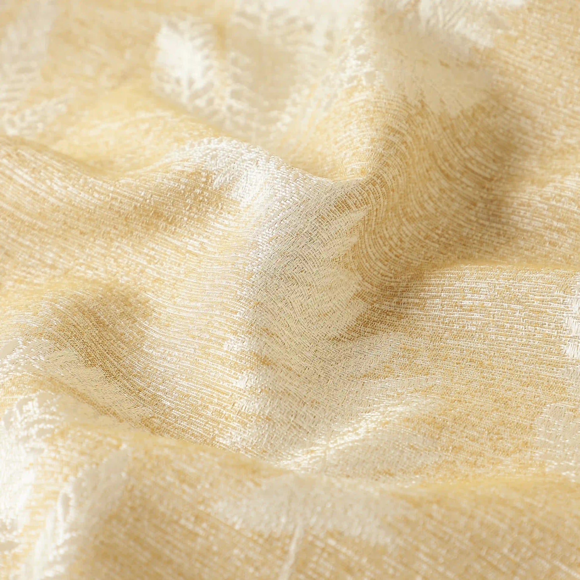 De Jacquard - Classic Set Of 2 Jacquard Readymade Curtains | Tropical Whisper Caramel / Door-XL (9ft X 4.4ft)