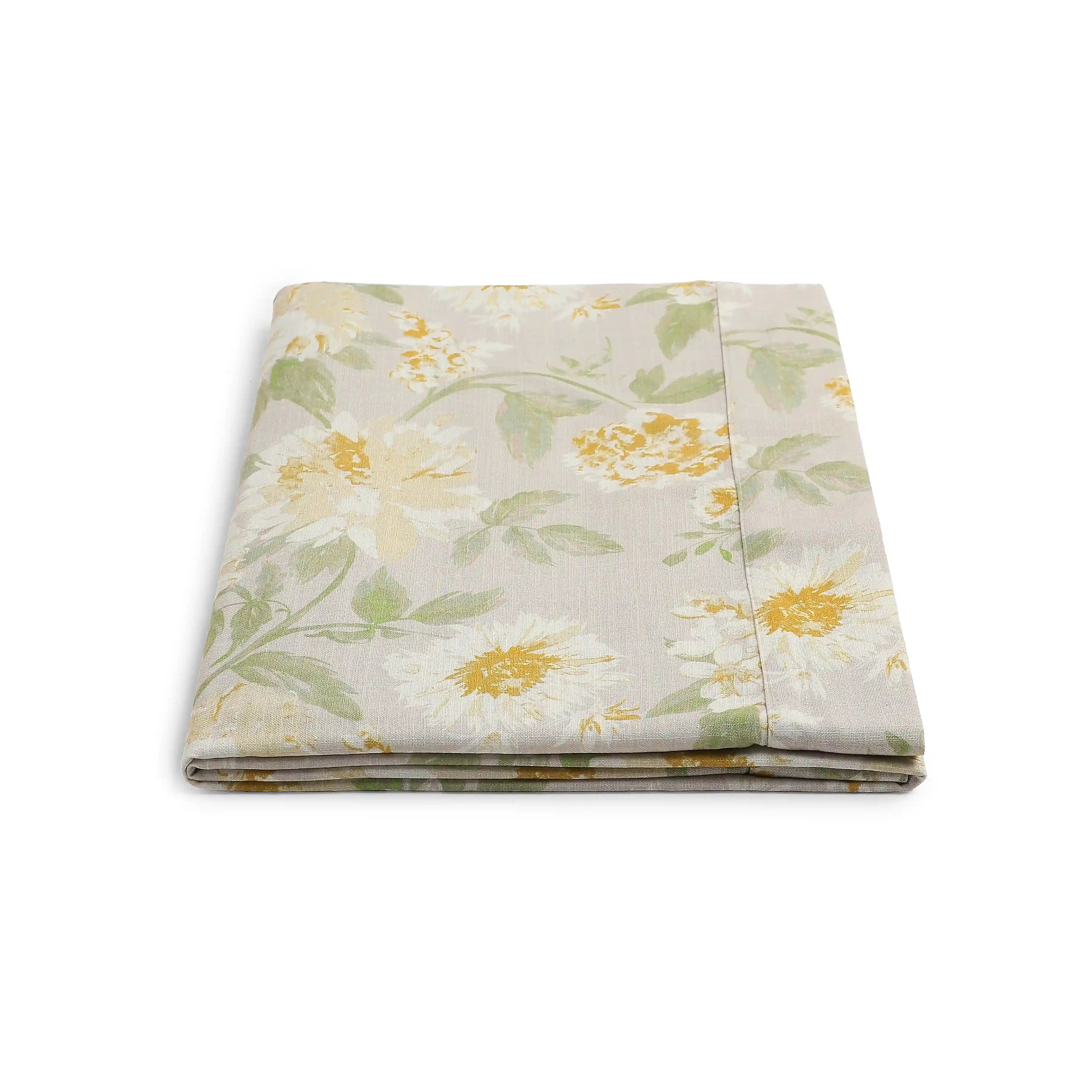 Kaleida Cotton-Polyester Blend Table Cloth Ochre Origins-Floral / Table Cloth (150cm x 200cm)