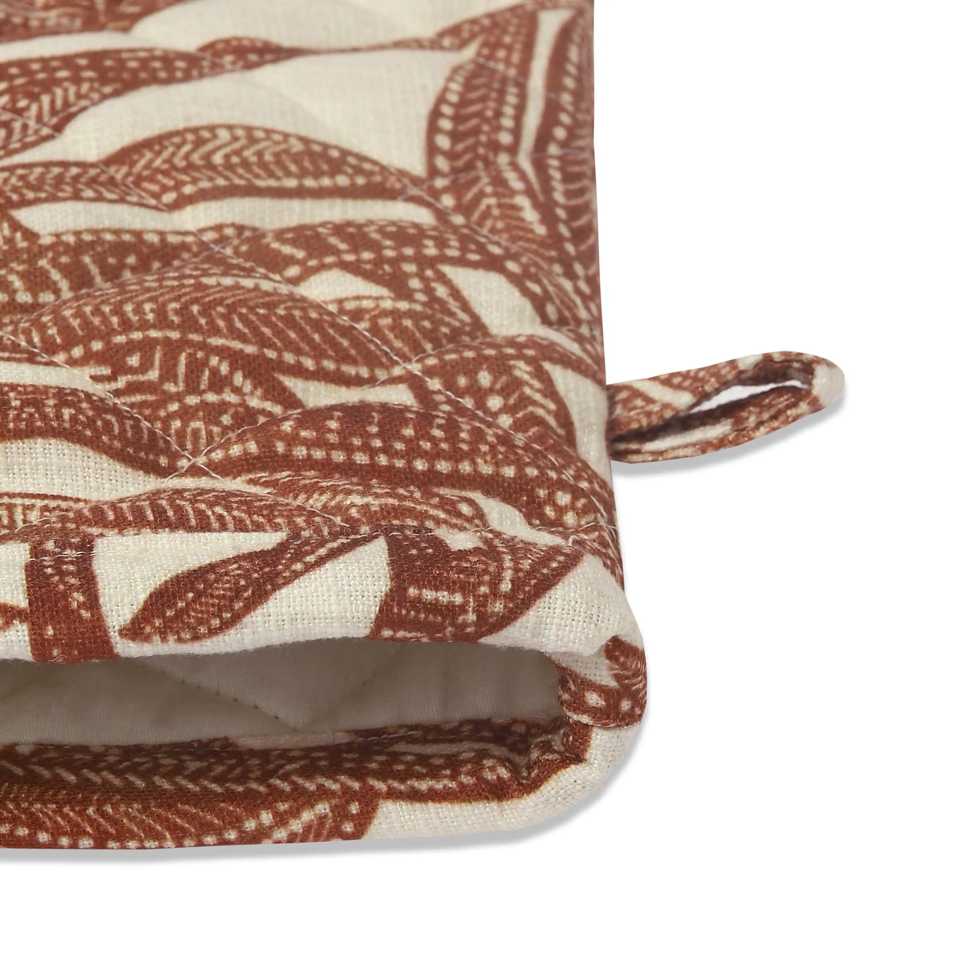 Nonna's Home 100% Polyester Oven Mitts Coppery Ferns / Oven Mitt (20cm x 20cm)