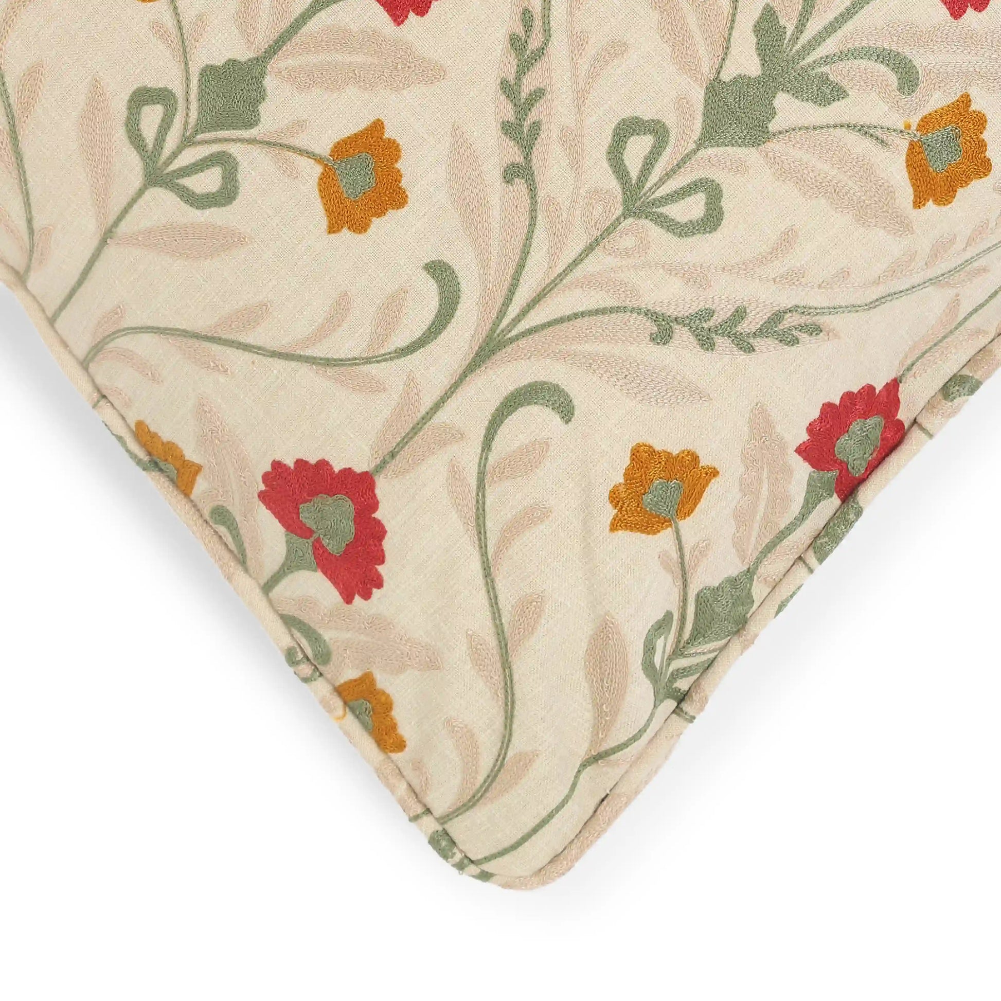 Espricia Embroidered Cushion Cover | Saanjh Merlot / Cushion Cover (41cm x 41cm)