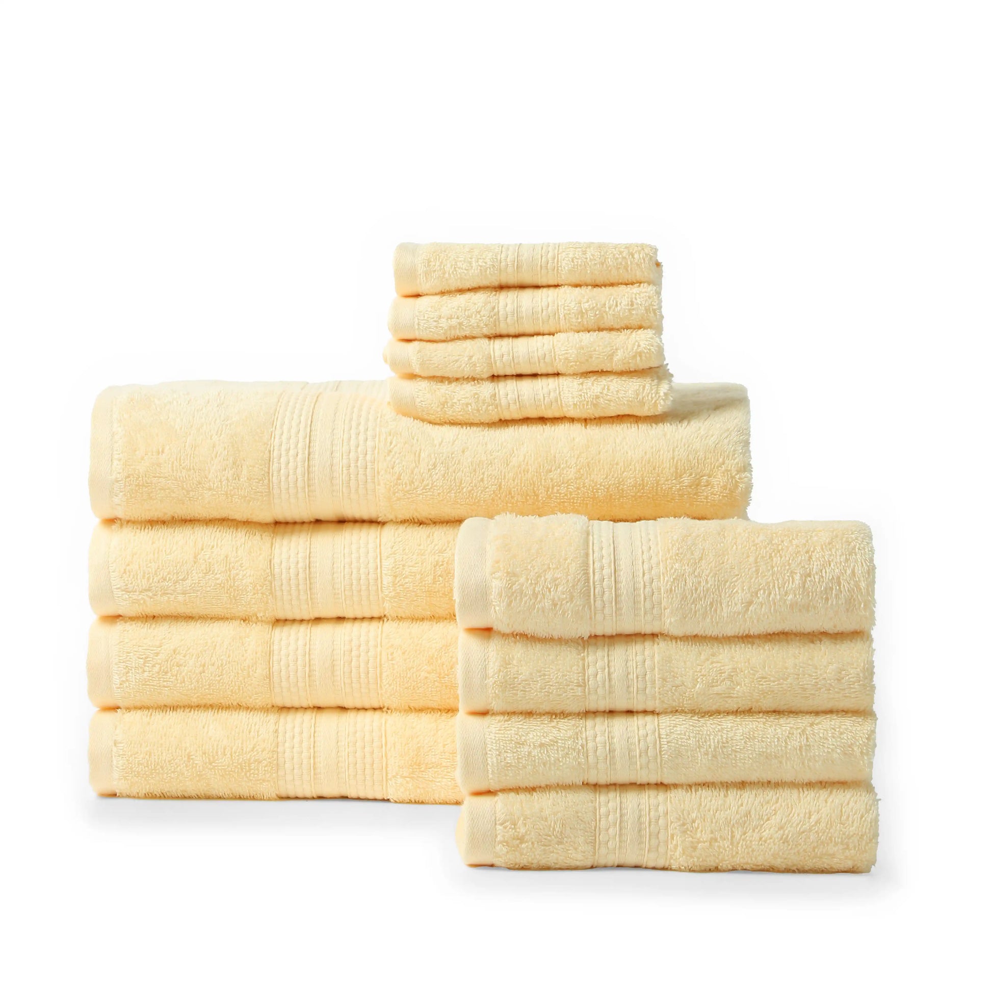 Paleto 100% Cotton Towel Set - Pack Of 12 Buttercream / 12 Piece Set