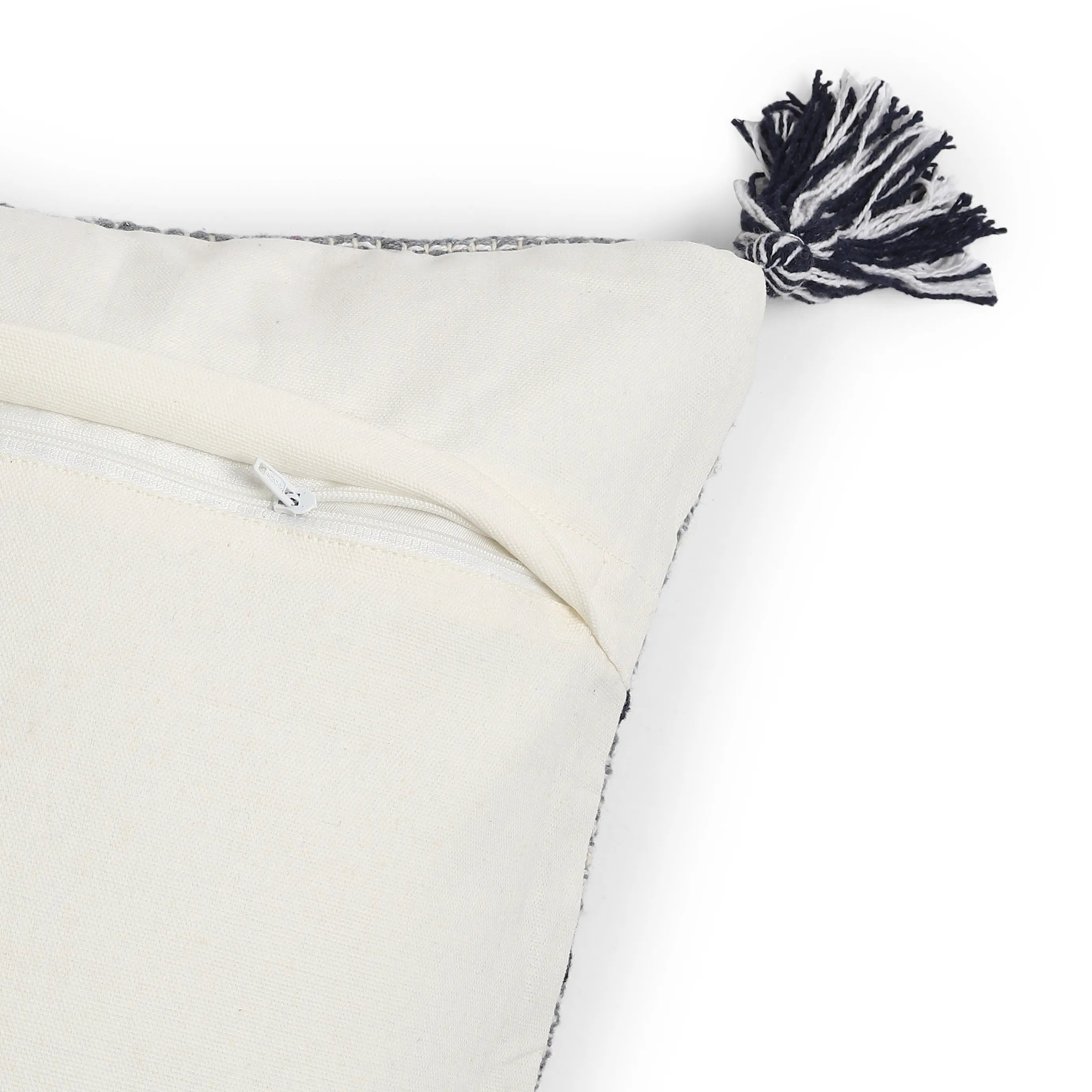 Vissencia 100% Cotton Woven Cushion Cover | Summer Breeze Stormy Slate / Cushion Cover (51cm x 51cm)