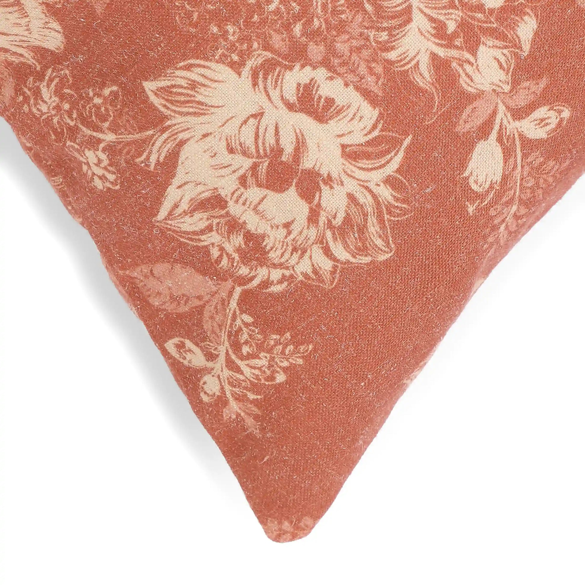 Vissencia Printed Cushion Cover | Blossoms Autumn Rust / Cushion Cover (41cm x 41cm)