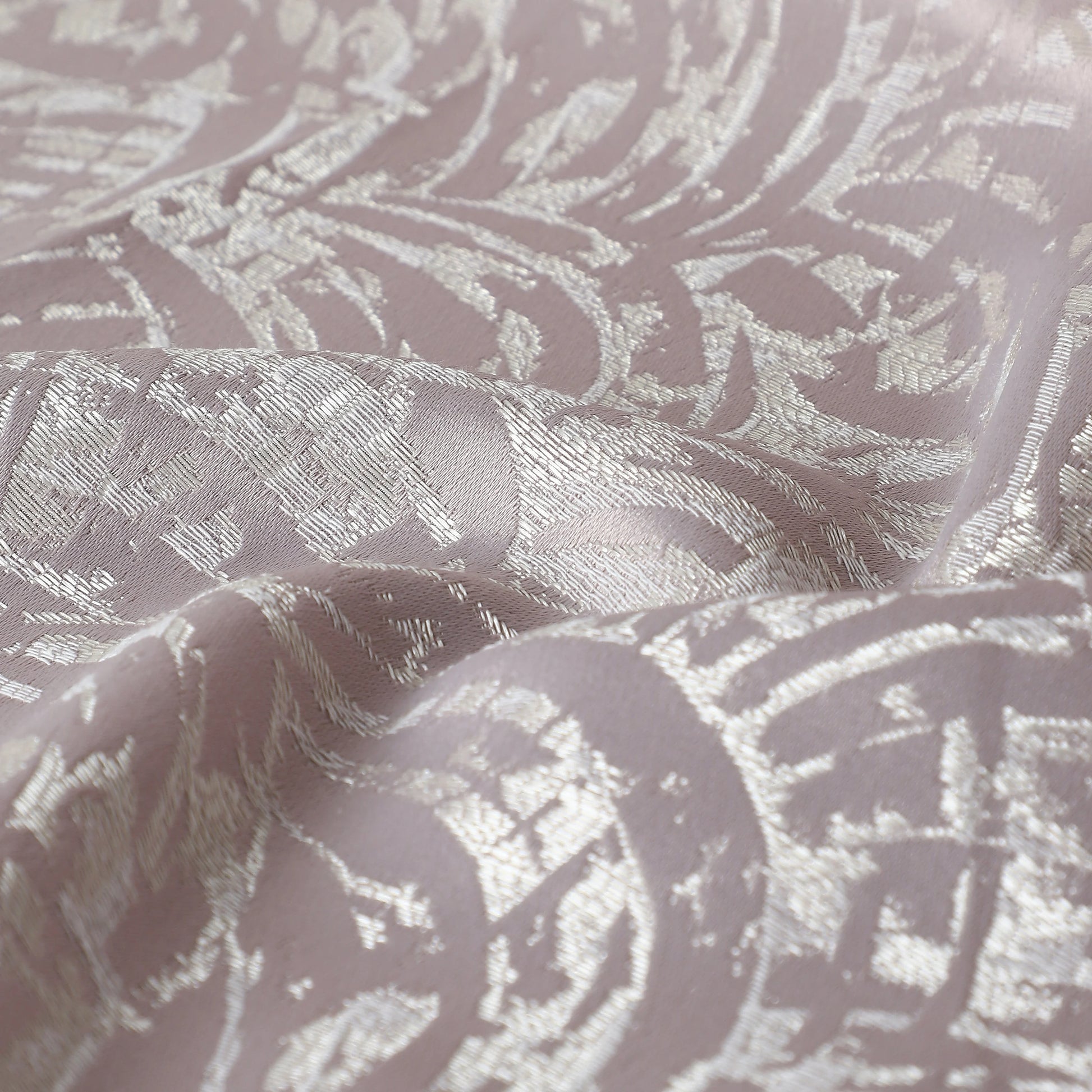 De Jacquard - Luxe Set Of 2 Jacquard Readymade Curtains | Natural Imprint Misty Lavender / Door (7ft X 4.4ft)