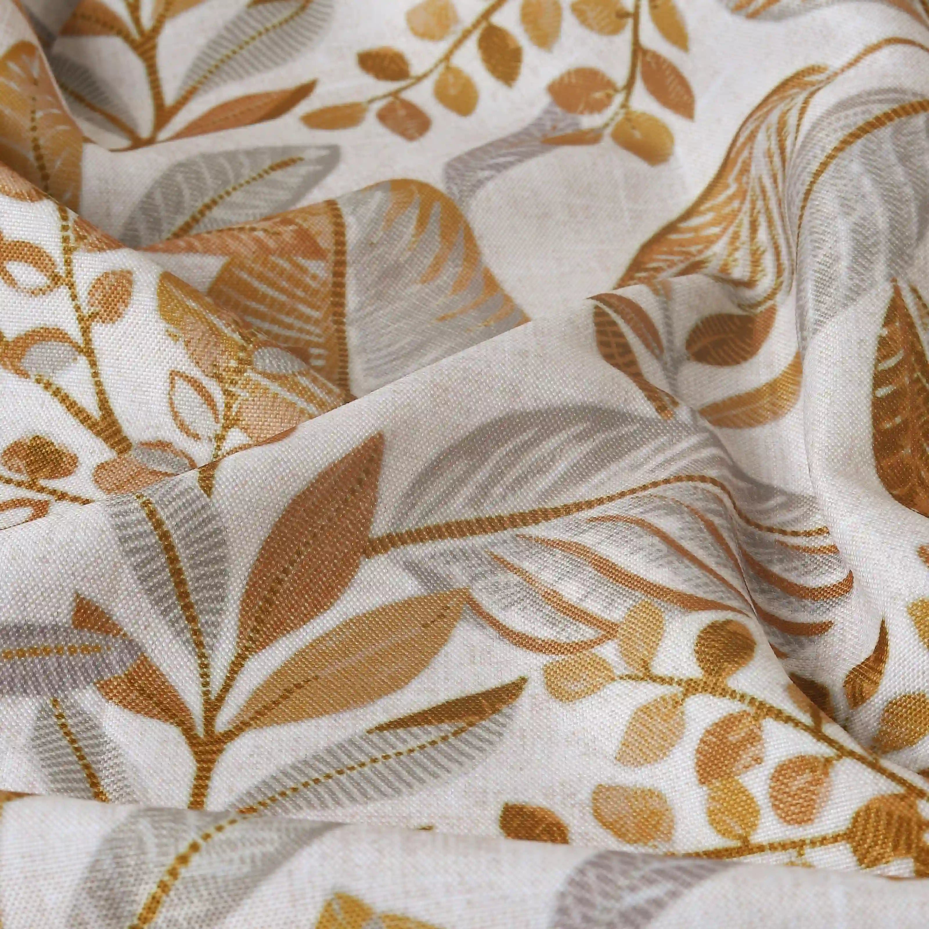 Chippa Lane Set Of 2 Printed Readymade Curtains | Sketchy Botanicals Brown / Window (5ft X 4.4ft)