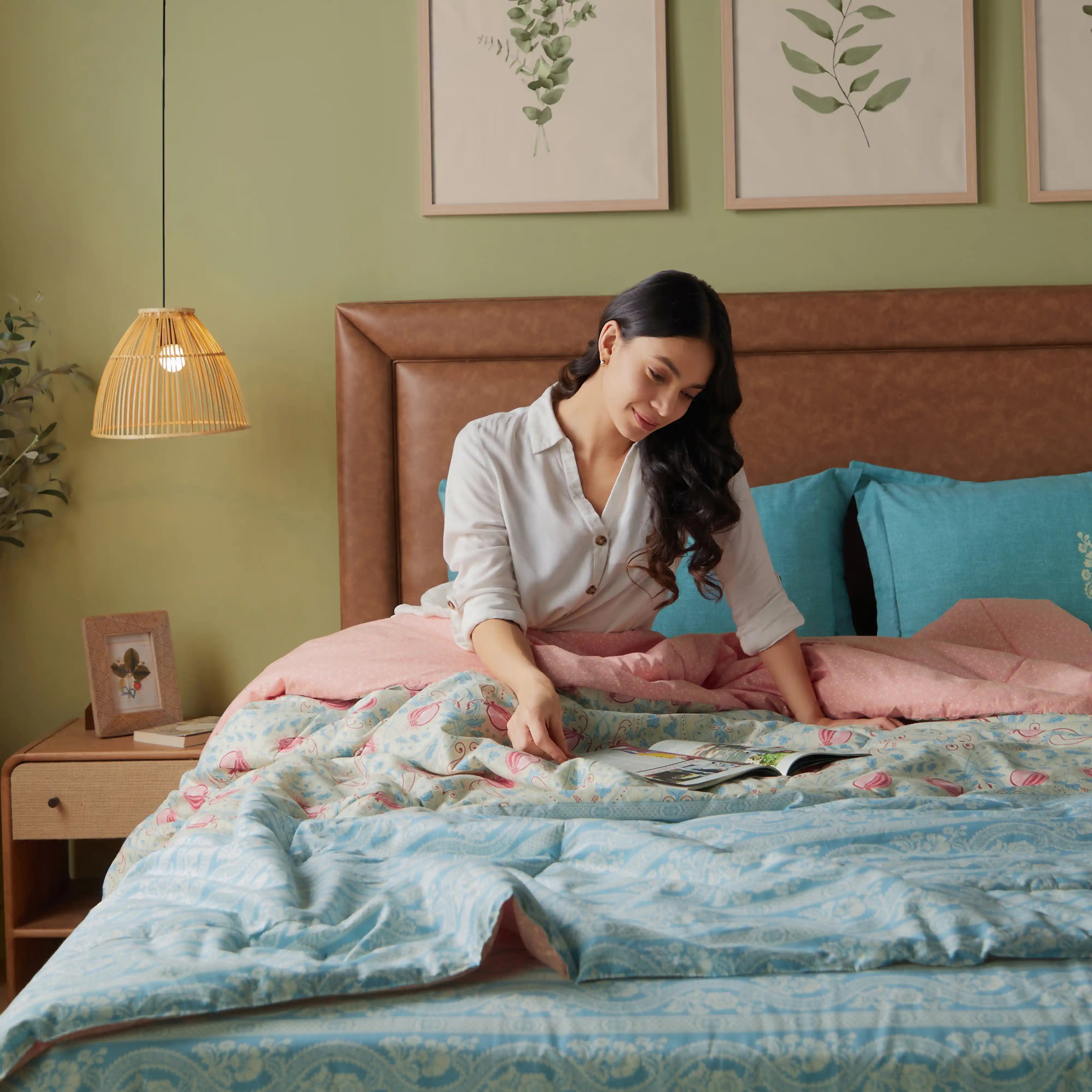 Chippa Lane 100% 120GSM Cotton Comforter Light Blue / Double