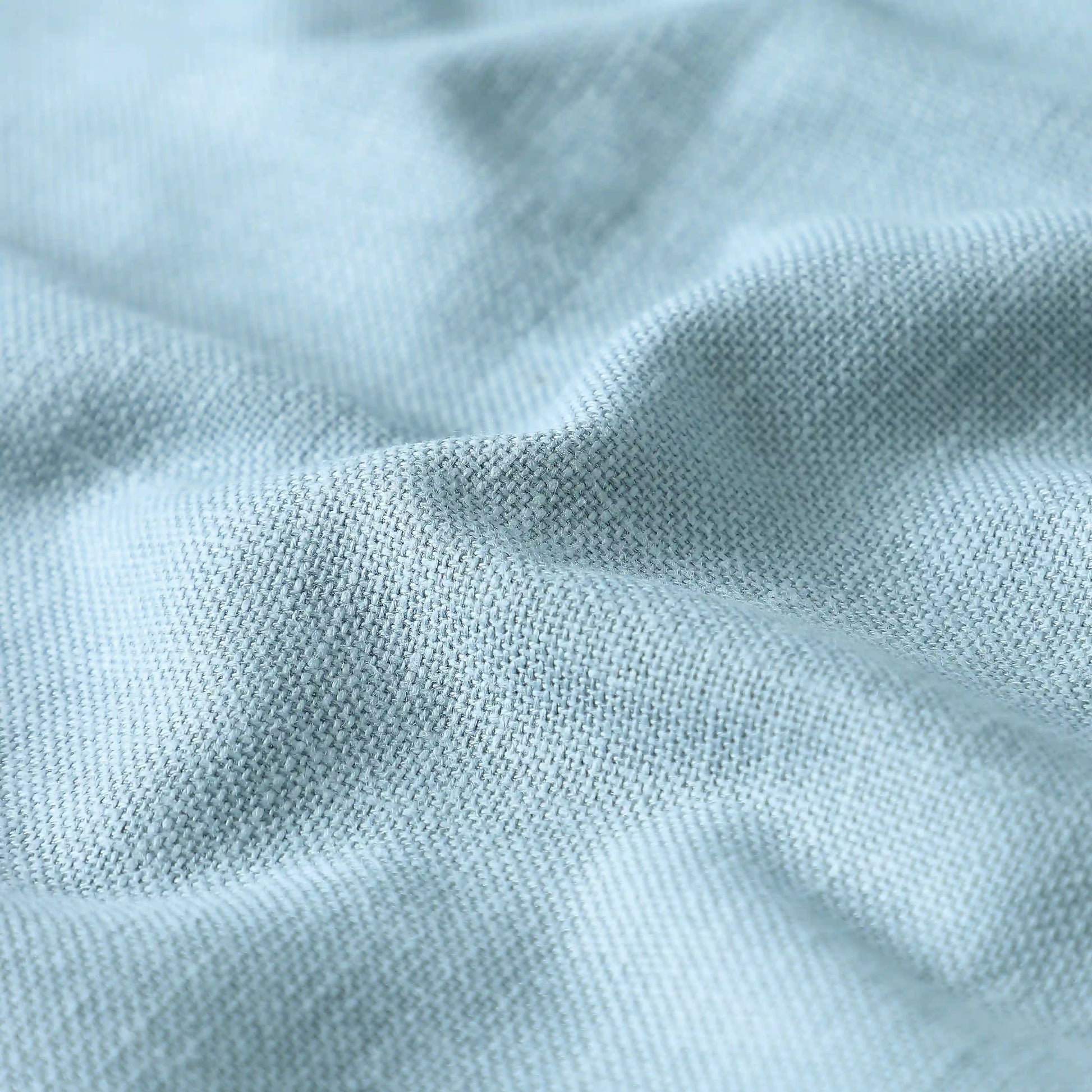 Paleto Set Of 2 Solid Readymade Curtains | Woven Calm Ocean Haze / Door (7ft X 4.4ft)