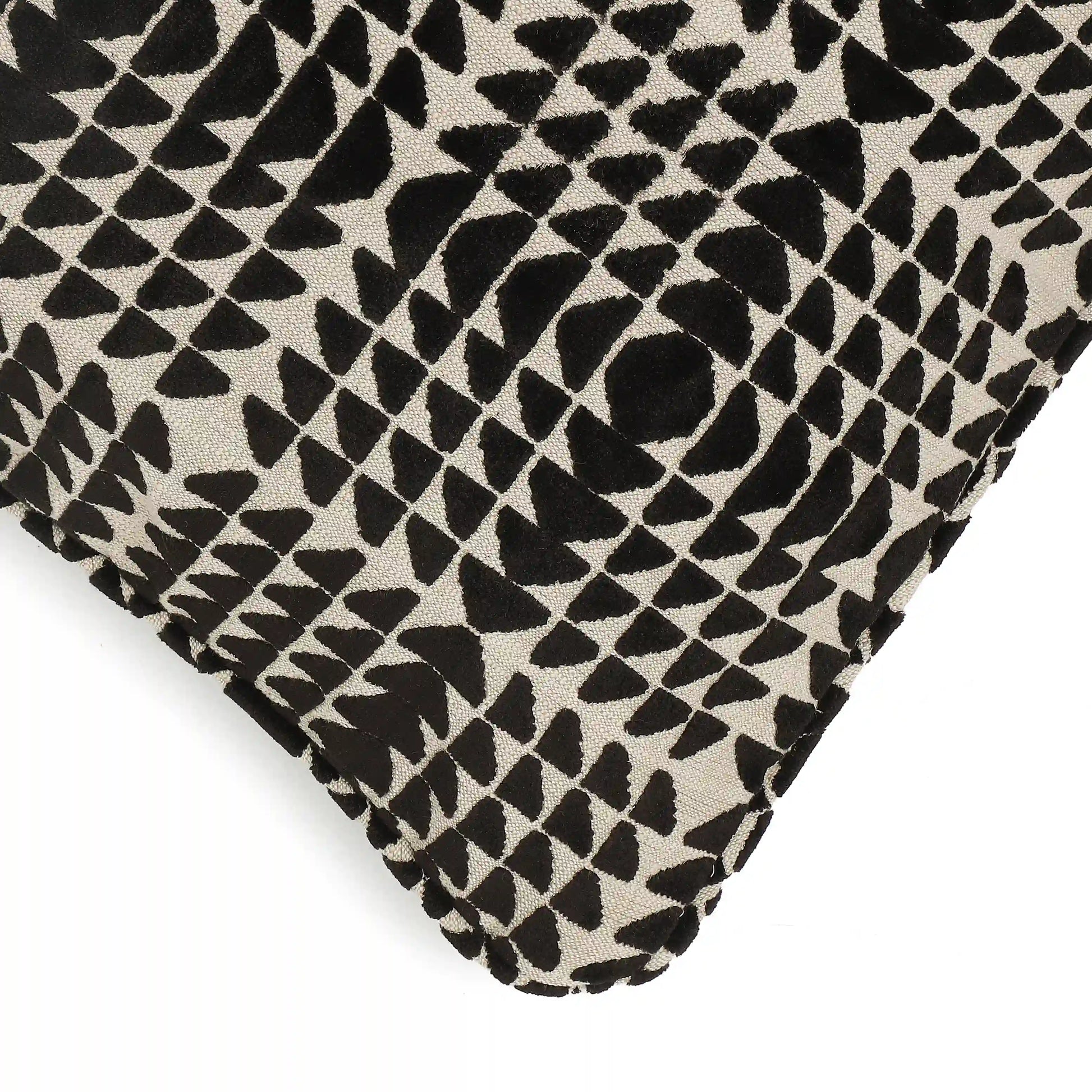 Estrella Woven Cushion Cover | Monochrome Play Ebony / Cushion Cover (51cm x 51cm)