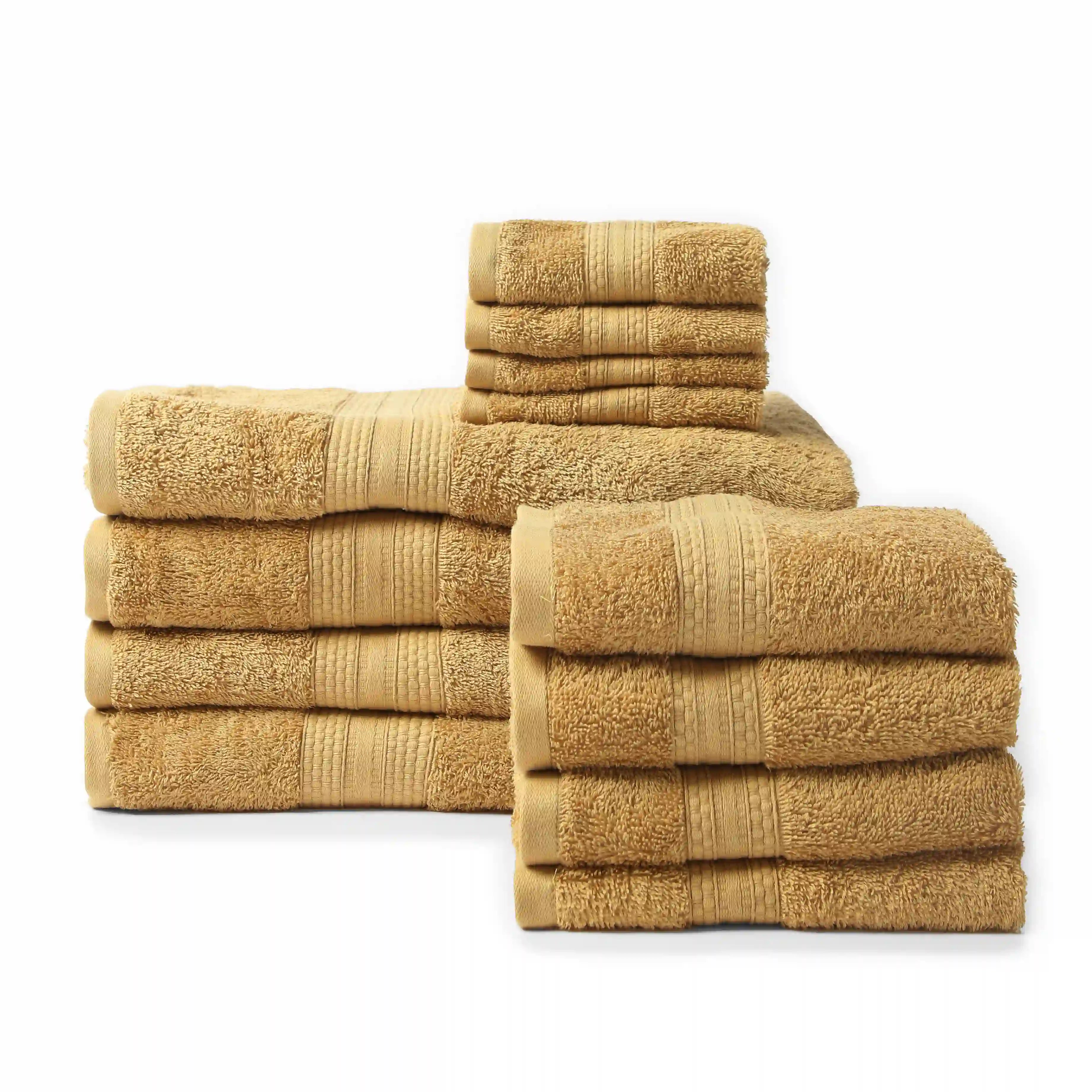 Paleto 100% Cotton Towel Set - Pack Of 12 Beige / 12 Piece Set